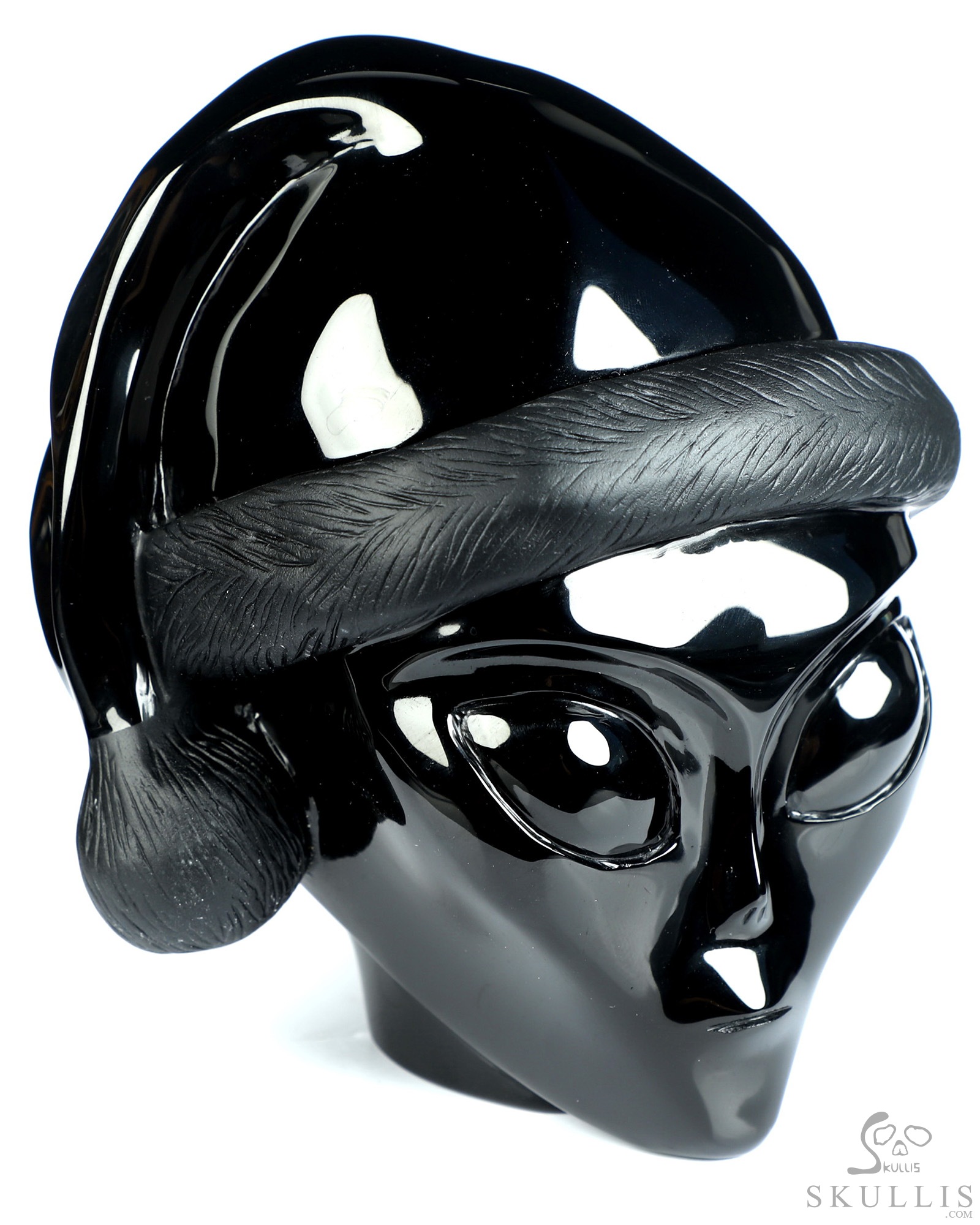 Merry Christmas! 5.2" Black Obsidian Star Being Female Alien Crystal Skull Companion, Hand Carved Gemstone Fine Art Sculpture, Reiki Healing Stone Statue Merry Christmas! 5.2" Black Obsidian Star Being Female Alien Crystal Skull Companion, Hand Carved Gemstone Fine Art Sculpture, Reiki Healing Stone Statue