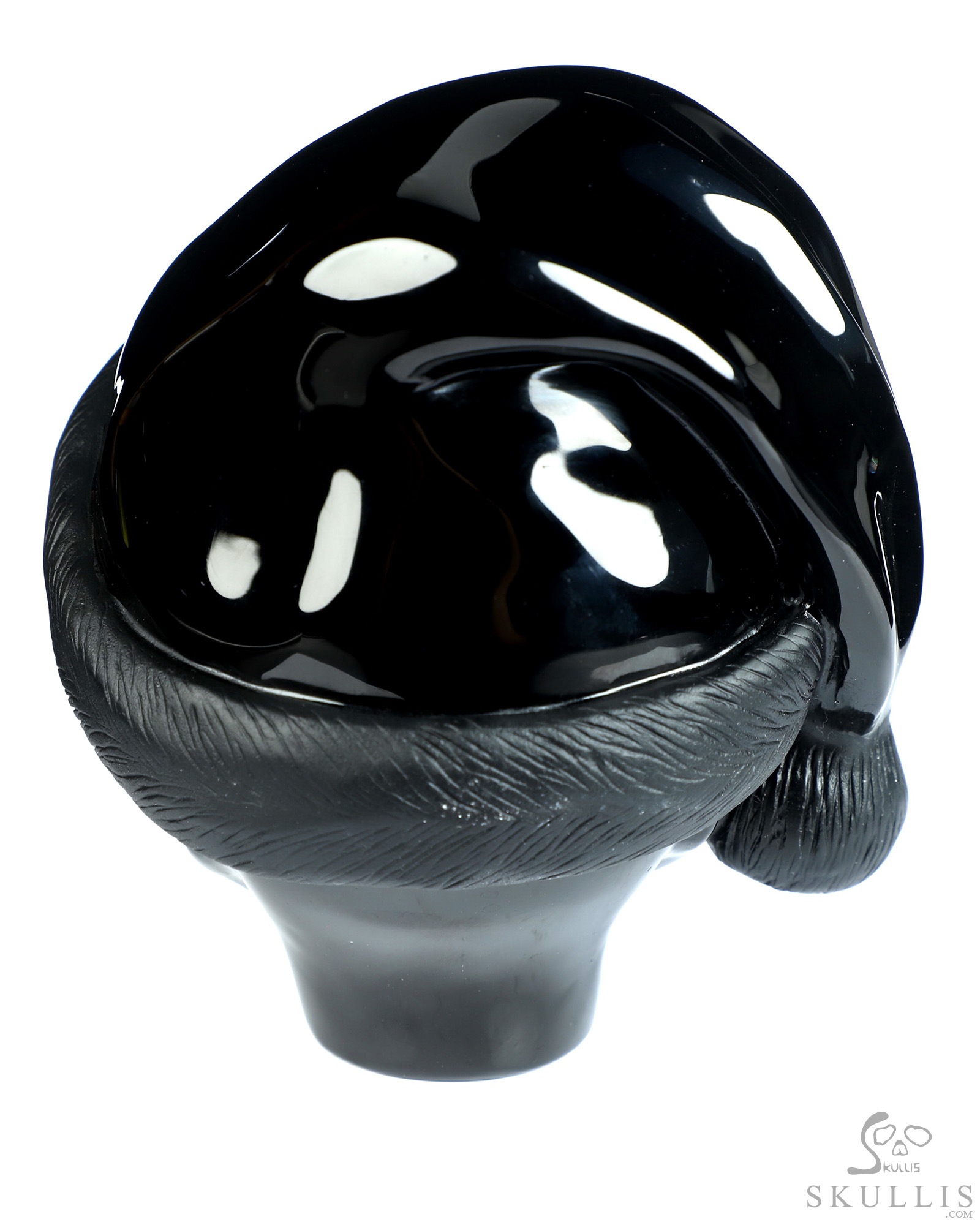 Merry Christmas! 5.2" Black Obsidian Star Being Female Alien Crystal Skull Companion, Hand Carved Gemstone Fine Art Sculpture, Reiki Healing Stone Statue Merry Christmas! 5.2" Black Obsidian Star Being Female Alien Crystal Skull Companion, Hand Carved Gemstone Fine Art Sculpture, Reiki Healing Stone Statue