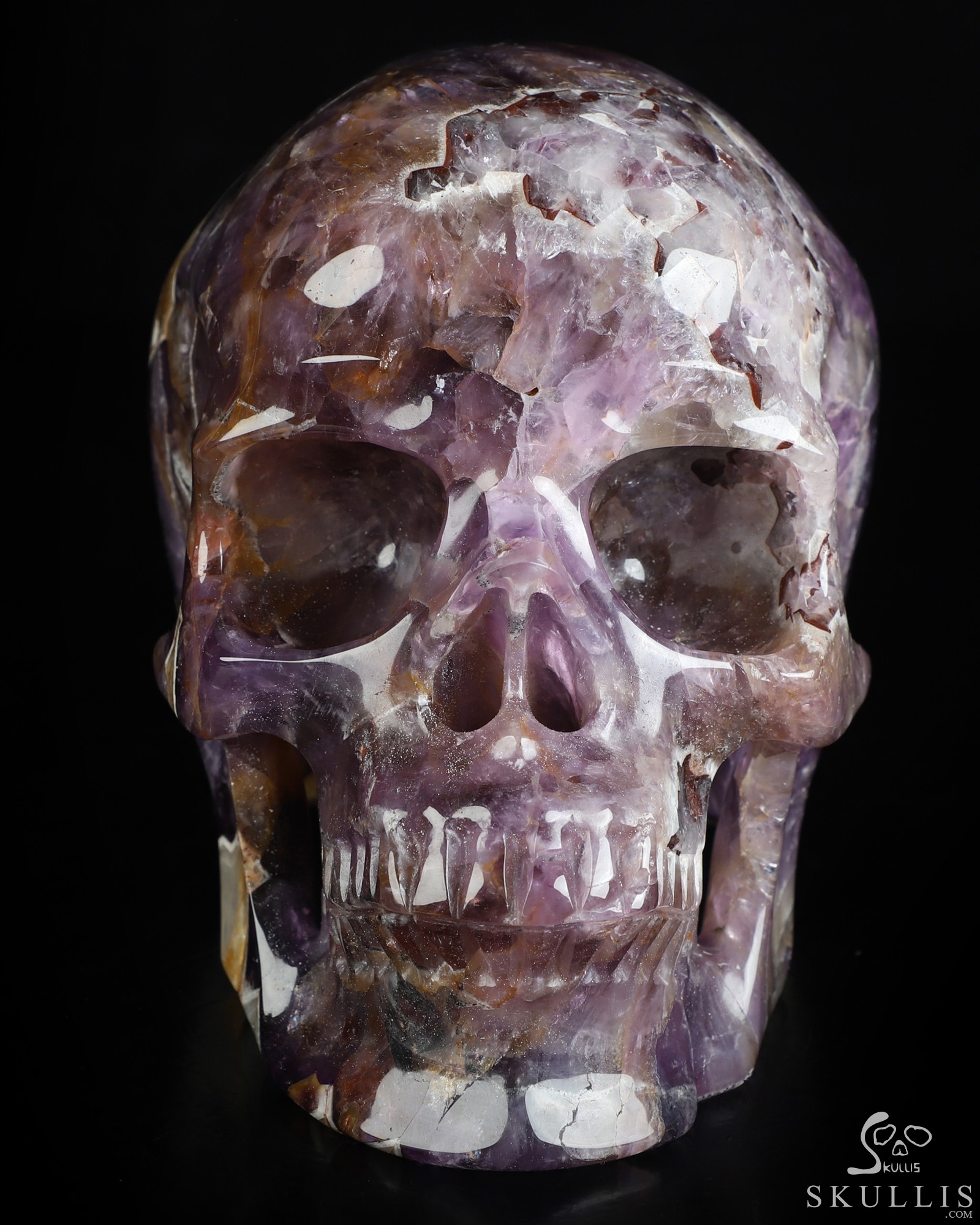 Lifesized 6.7" Dream Chevron Amethyst Hand Carved Crystal Skull, Super Realistic, Crystal Healing Lifesized 6.7" Dream Chevron Amethyst Hand Carved Crystal Skull, Super Realistic, Crystal Healing
