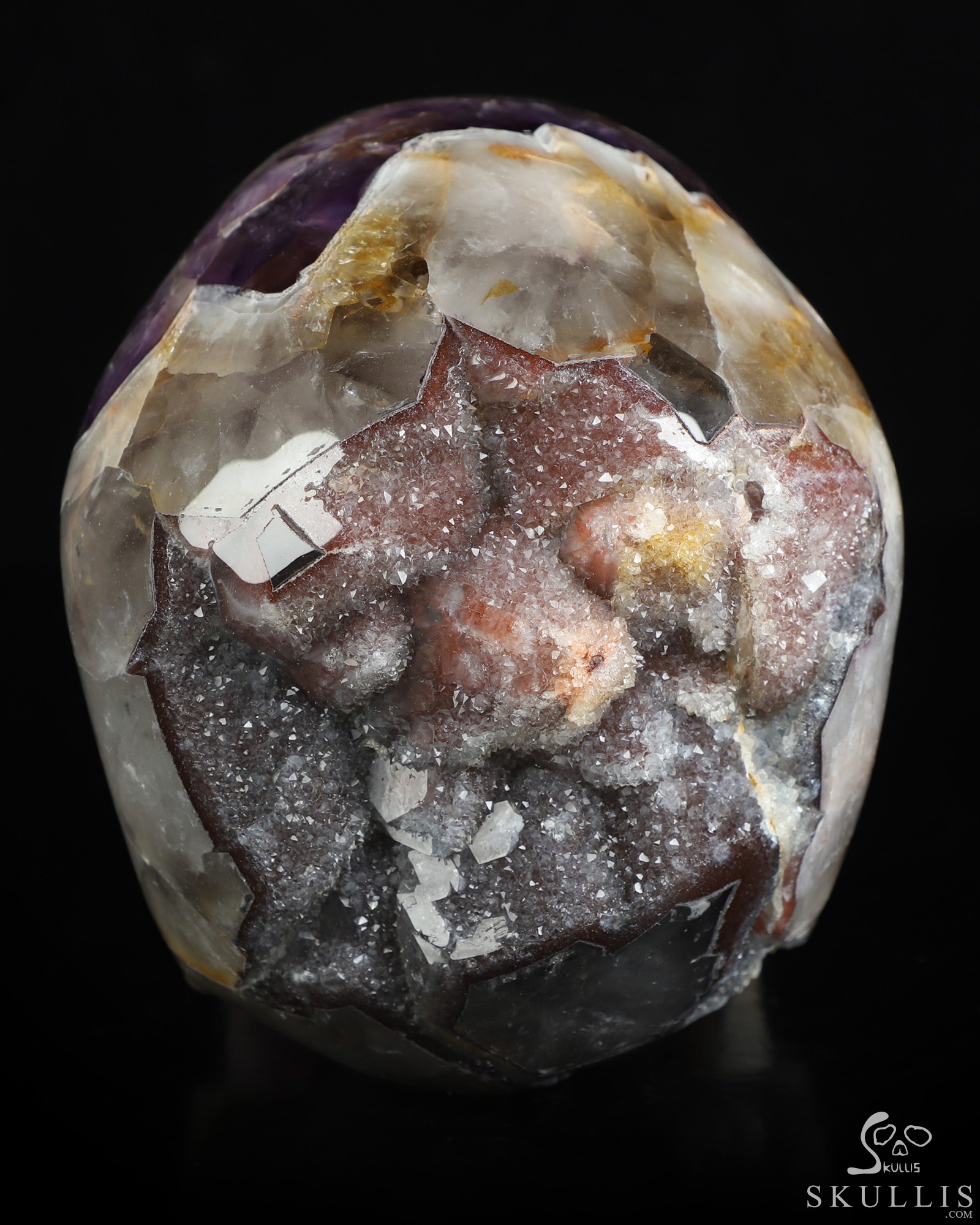 Lifesized 6.7" Dream Chevron Amethyst Hand Carved Crystal Skull, Super Realistic, Crystal Healing Lifesized 6.7" Dream Chevron Amethyst Hand Carved Crystal Skull, Super Realistic, Crystal Healing