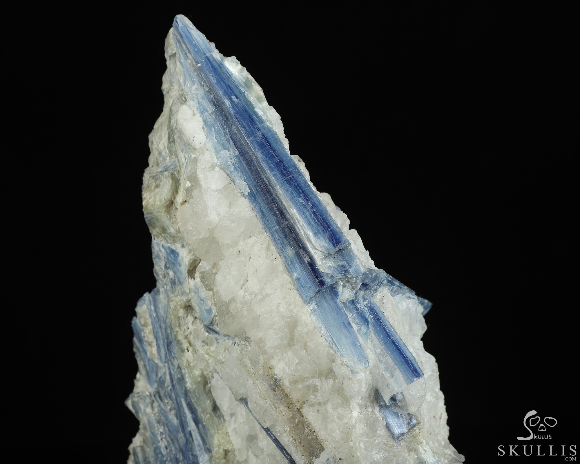 Gemstone 9.5" Kyanite Hand Carved Crystal Skull Fine Art Sculpture, Crystal Healing Gemstone 9.5" Kyanite Hand Carved Crystal Skull Fine Art Sculpture, Crystal Healing