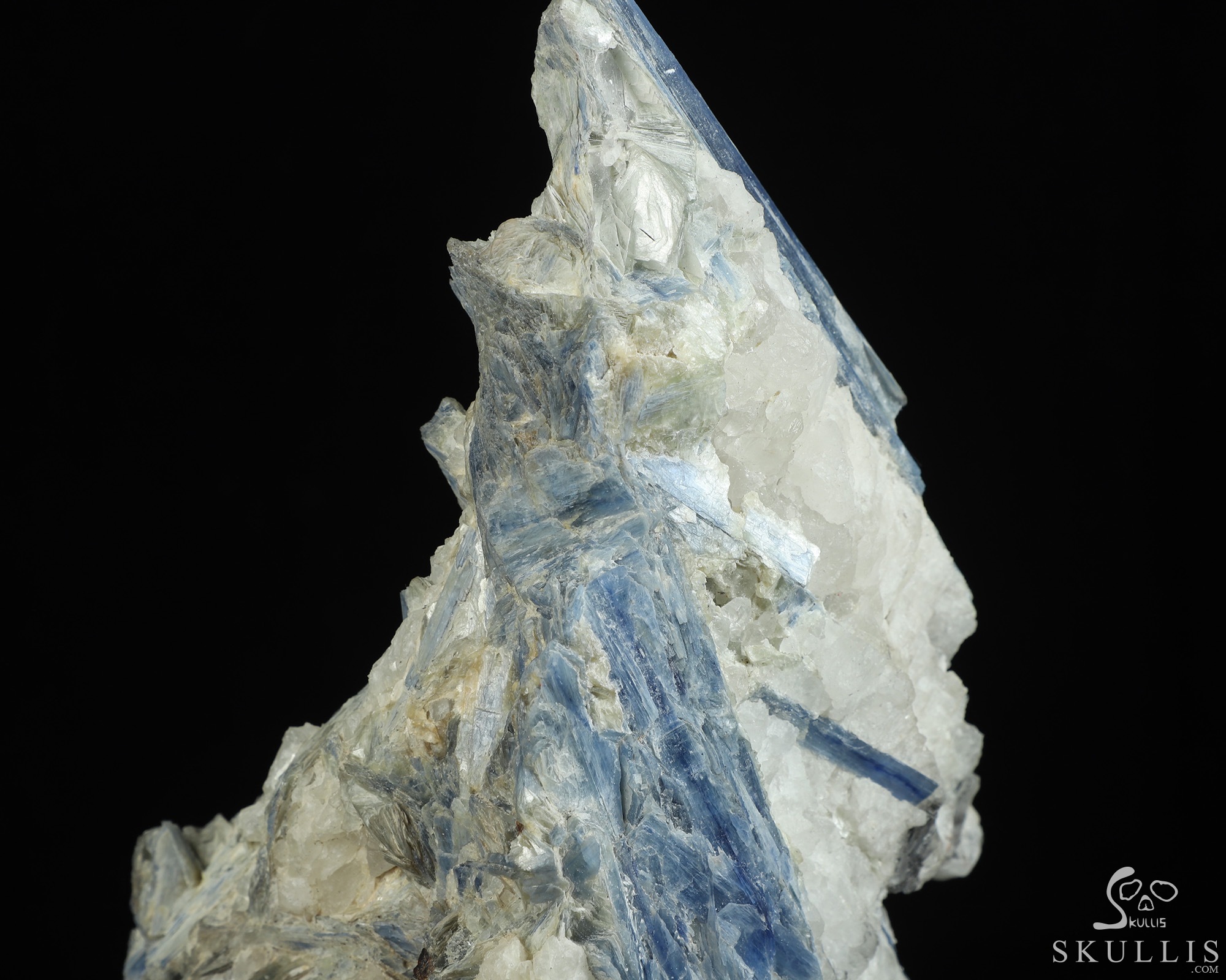 Gemstone 9.5" Kyanite Hand Carved Crystal Skull Fine Art Sculpture, Crystal Healing Gemstone 9.5" Kyanite Hand Carved Crystal Skull Fine Art Sculpture, Crystal Healing