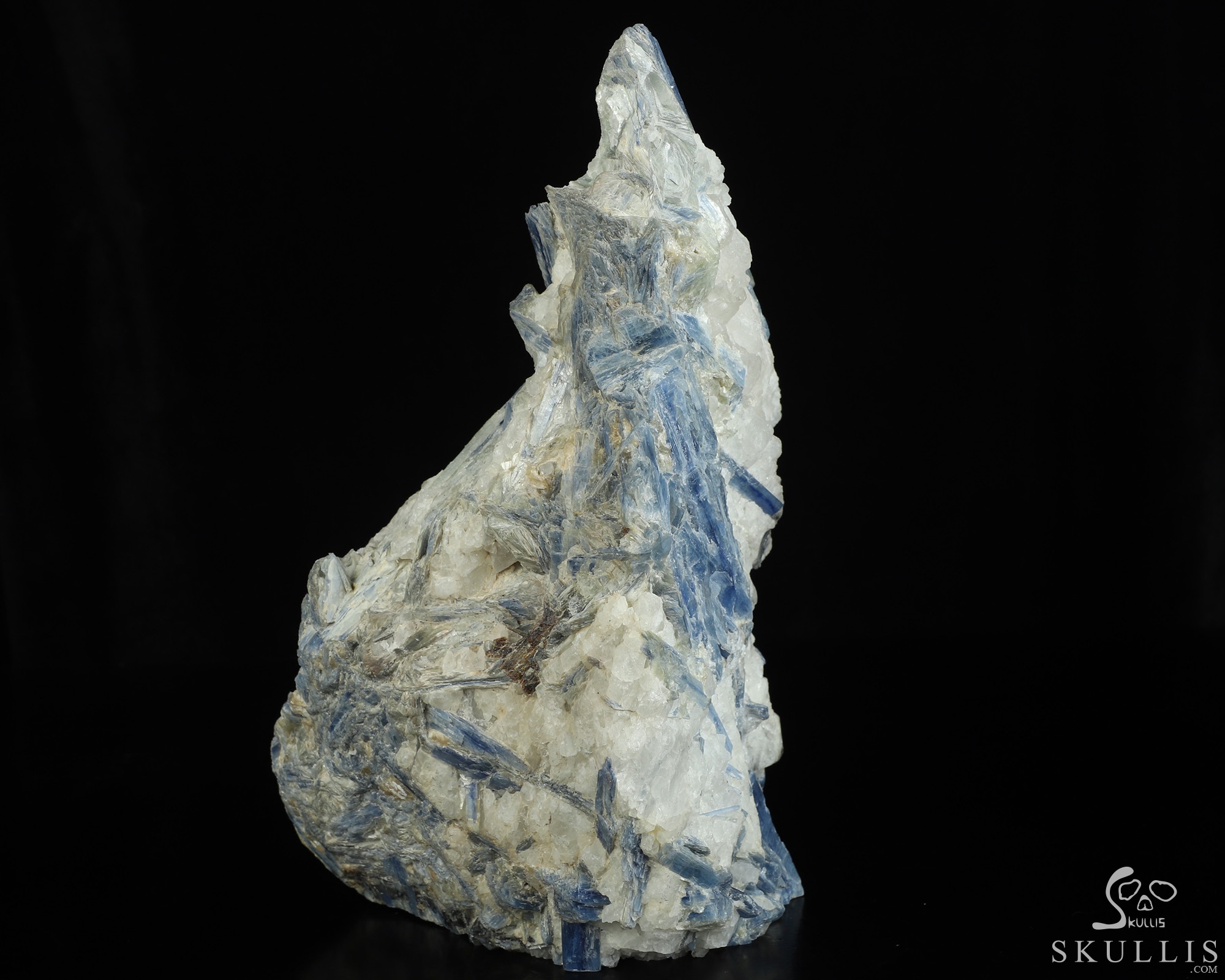 Gemstone 9.5" Kyanite Hand Carved Crystal Skull Fine Art Sculpture, Crystal Healing Gemstone 9.5" Kyanite Hand Carved Crystal Skull Fine Art Sculpture, Crystal Healing