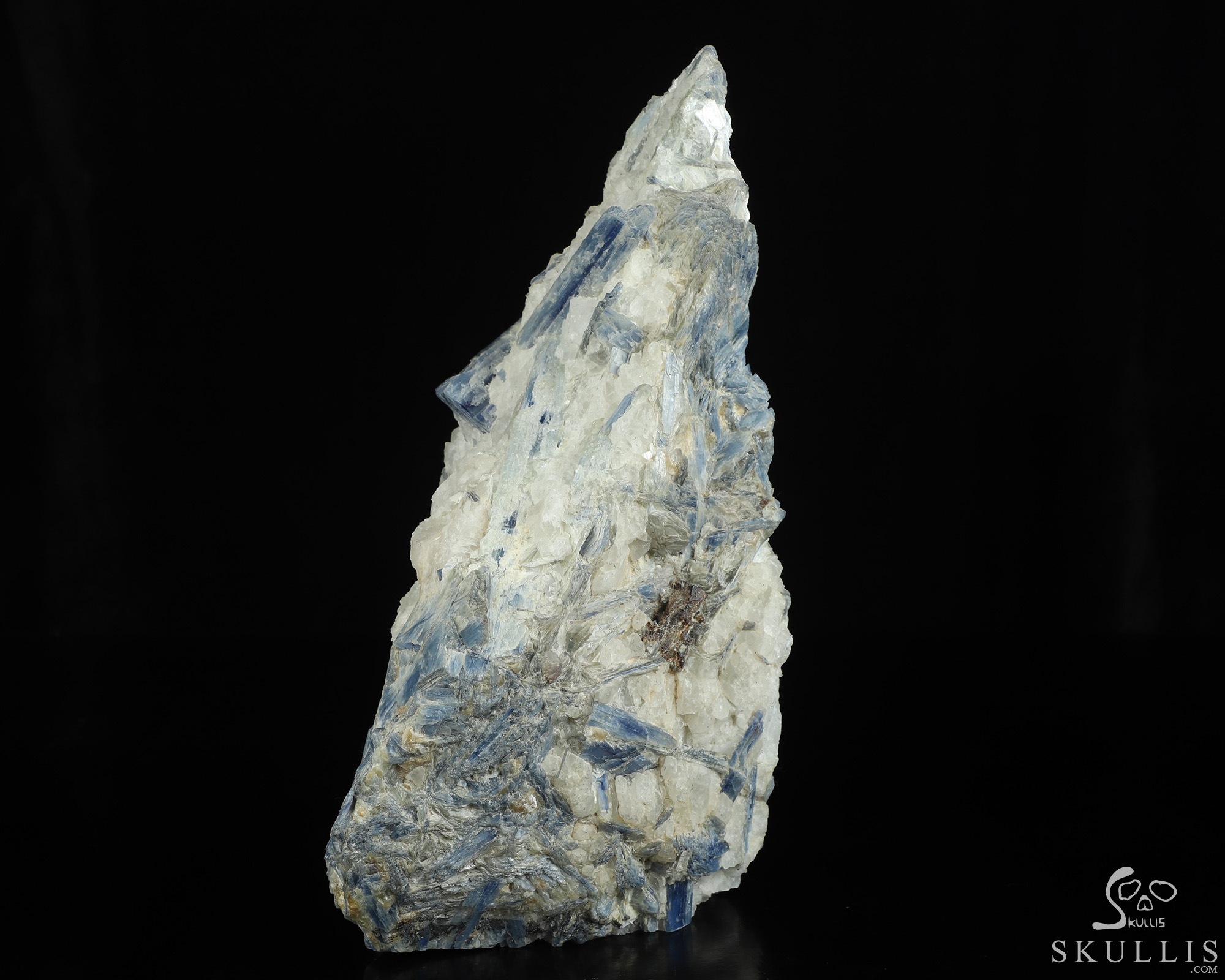 Gemstone 9.5" Kyanite Hand Carved Crystal Skull Fine Art Sculpture, Crystal Healing Gemstone 9.5" Kyanite Hand Carved Crystal Skull Fine Art Sculpture, Crystal Healing