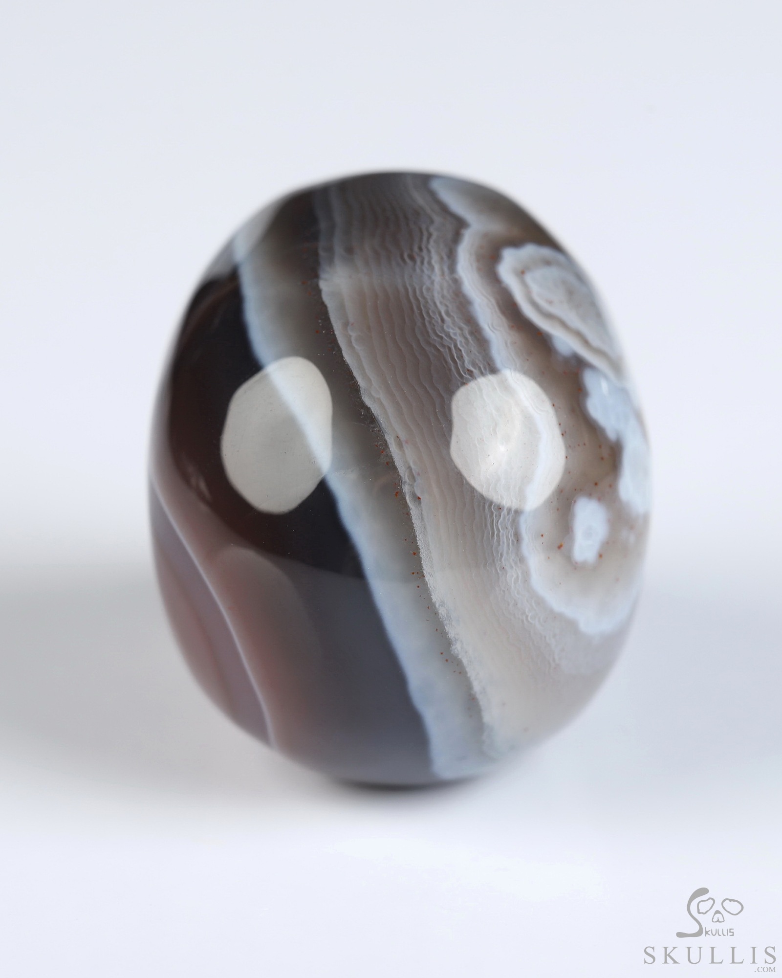 Gemstone 1.3" Mozambique Agate Hand Carved Crystal Skull, Realistic, Crystal Healing Gemstone 1.3" Mozambique Agate Hand Carved Crystal Skull, Realistic, Crystal Healing