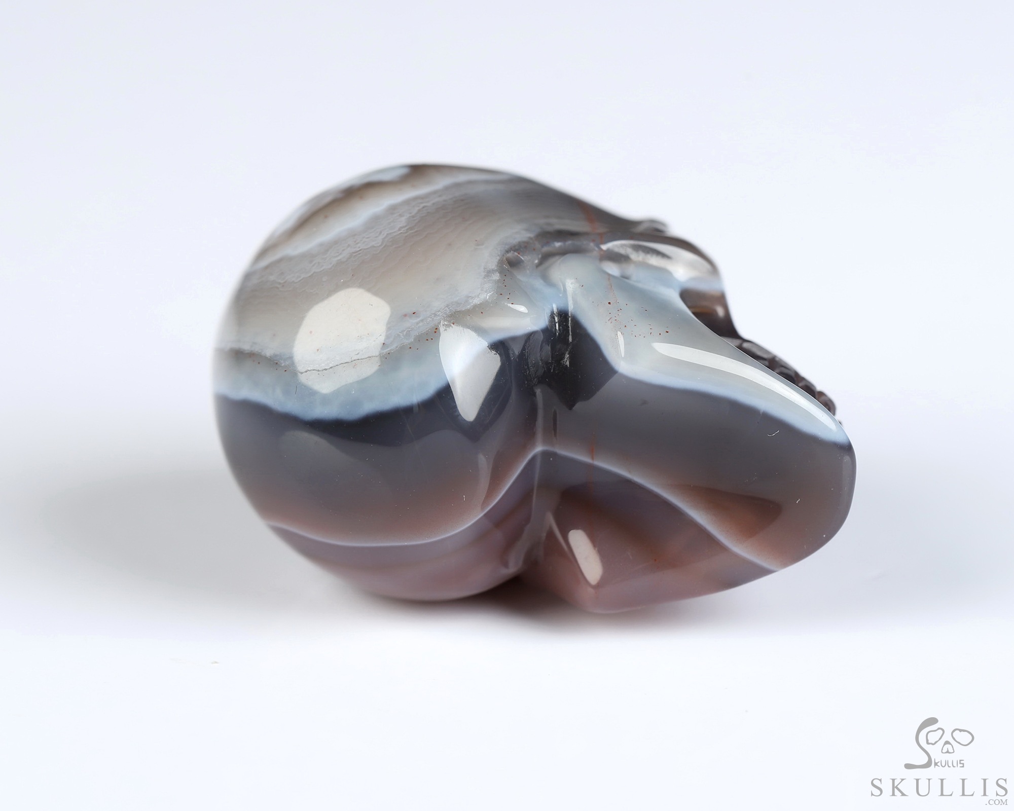 Gemstone 1.3" Mozambique Agate Hand Carved Crystal Skull, Realistic, Crystal Healing Gemstone 1.3" Mozambique Agate Hand Carved Crystal Skull, Realistic, Crystal Healing