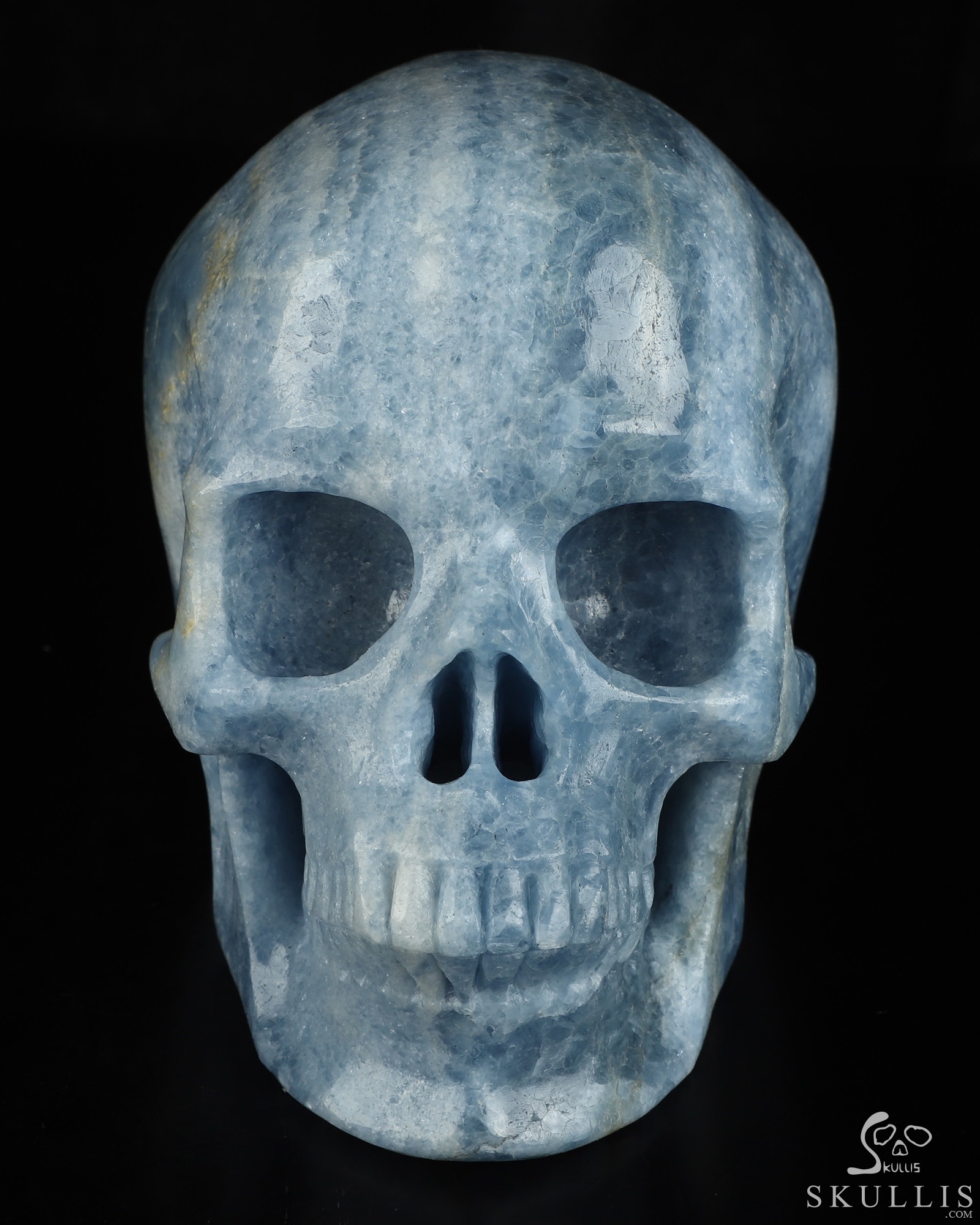Lifesized 6.8" Blue Calcite Hand Carved Crystal Skull, Super Realistic, Crystal Healing Lifesized 6.8" Blue Calcite Hand Carved Crystal Skull, Super Realistic, Crystal Healing