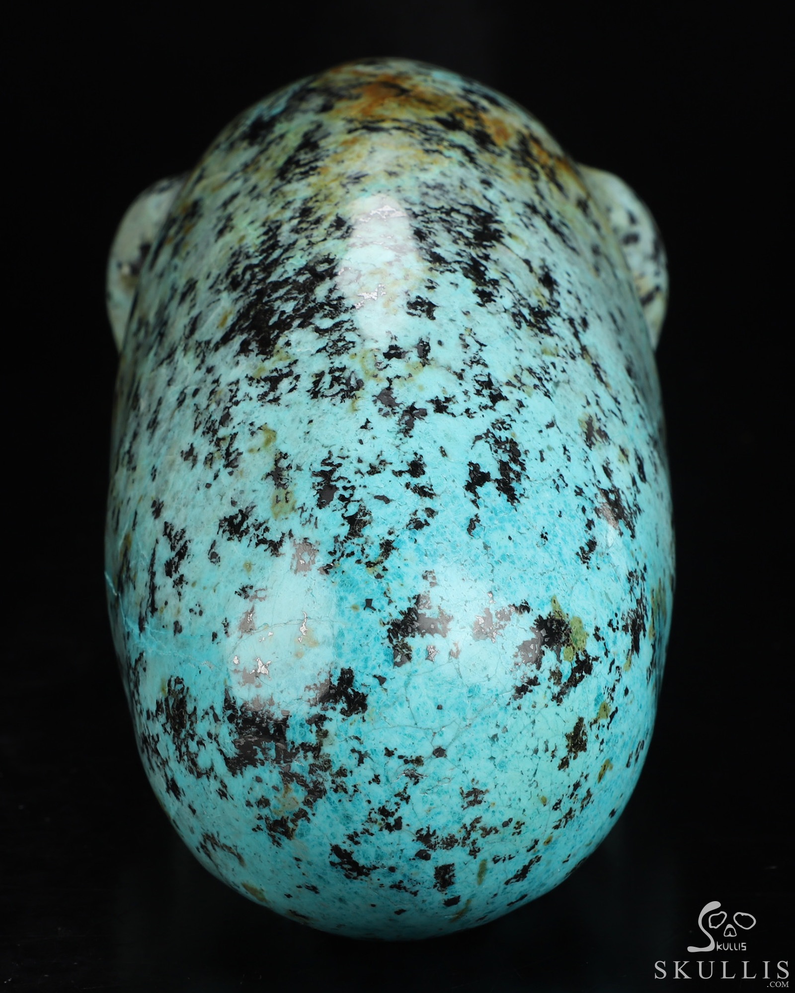 Gemstone 8.9" African Turquoise Hand Carved Crystal Elongated Mayan Alien Skull Sculpture, Crystal Healing Gemstone 8.9" African Turquoise Hand Carved Crystal Elongated Mayan Alien Skull Sculpture, Crystal Healing