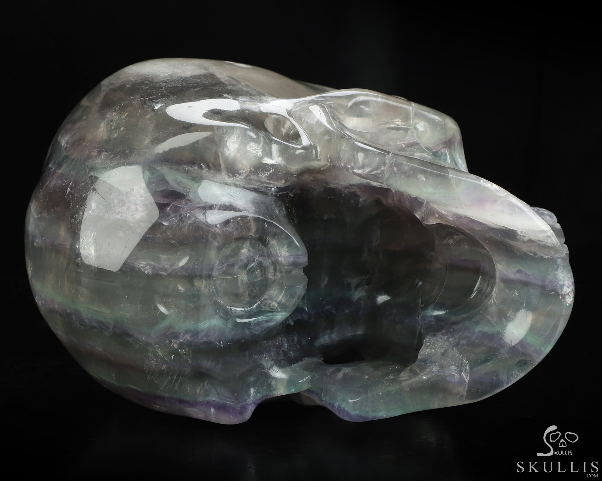 Lifesized 6.9" Fluorite Hand Carved Crystal Skull, Super Realistic, Crystal Healing Lifesized 6.9" Fluorite Hand Carved Crystal Skull, Super Realistic, Crystal Healing