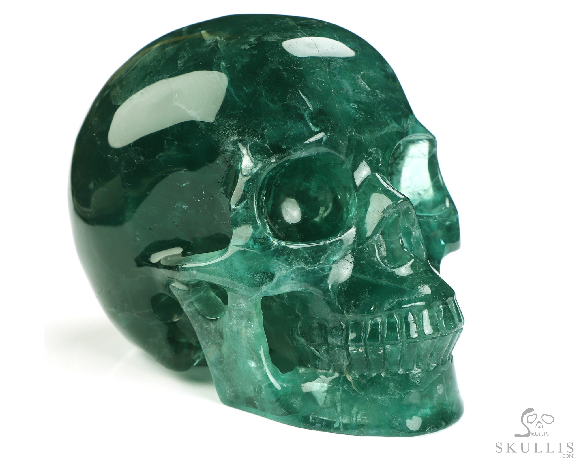 5.0" Fluorite Hand Carved Crystal Skull, Realistic, Crystal Healing 5.0" Fluorite Hand Carved Crystal Skull, Realistic, Crystal Healing