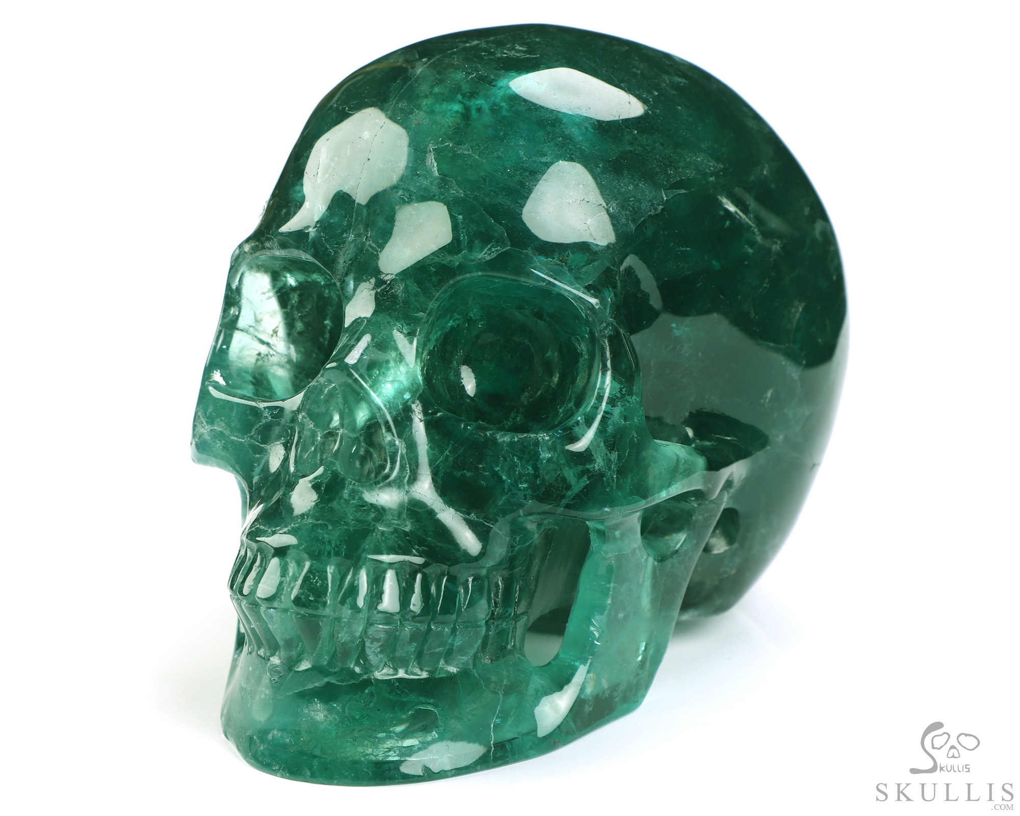 5.0" Fluorite Hand Carved Crystal Skull, Realistic, Crystal Healing 5.0" Fluorite Hand Carved Crystal Skull, Realistic, Crystal Healing