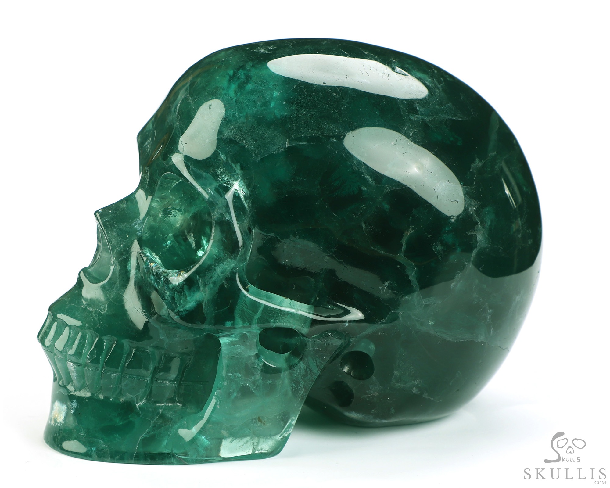 5.0" Fluorite Hand Carved Crystal Skull, Realistic, Crystal Healing 5.0" Fluorite Hand Carved Crystal Skull, Realistic, Crystal Healing