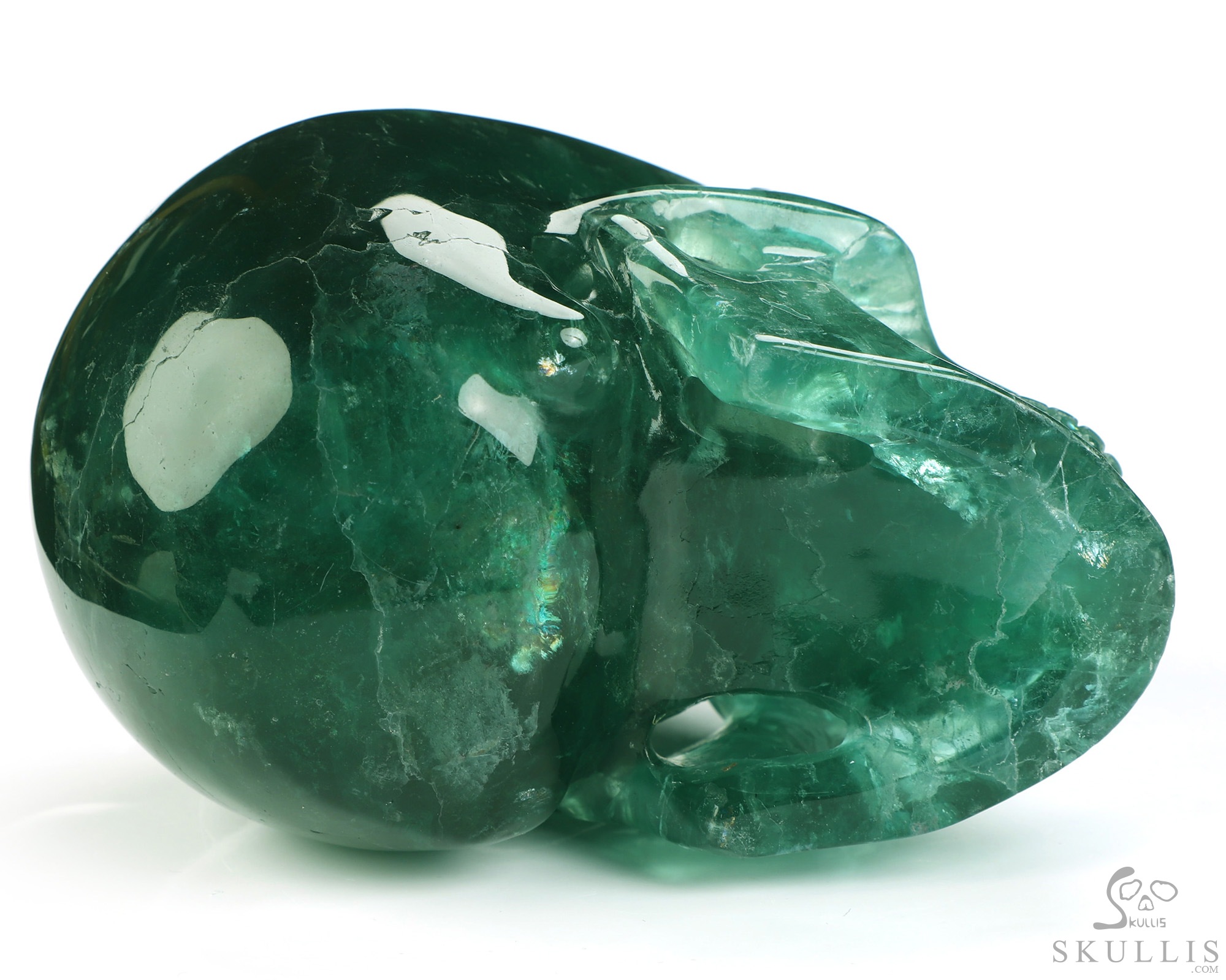 5.0" Fluorite Hand Carved Crystal Skull, Realistic, Crystal Healing 5.0" Fluorite Hand Carved Crystal Skull, Realistic, Crystal Healing