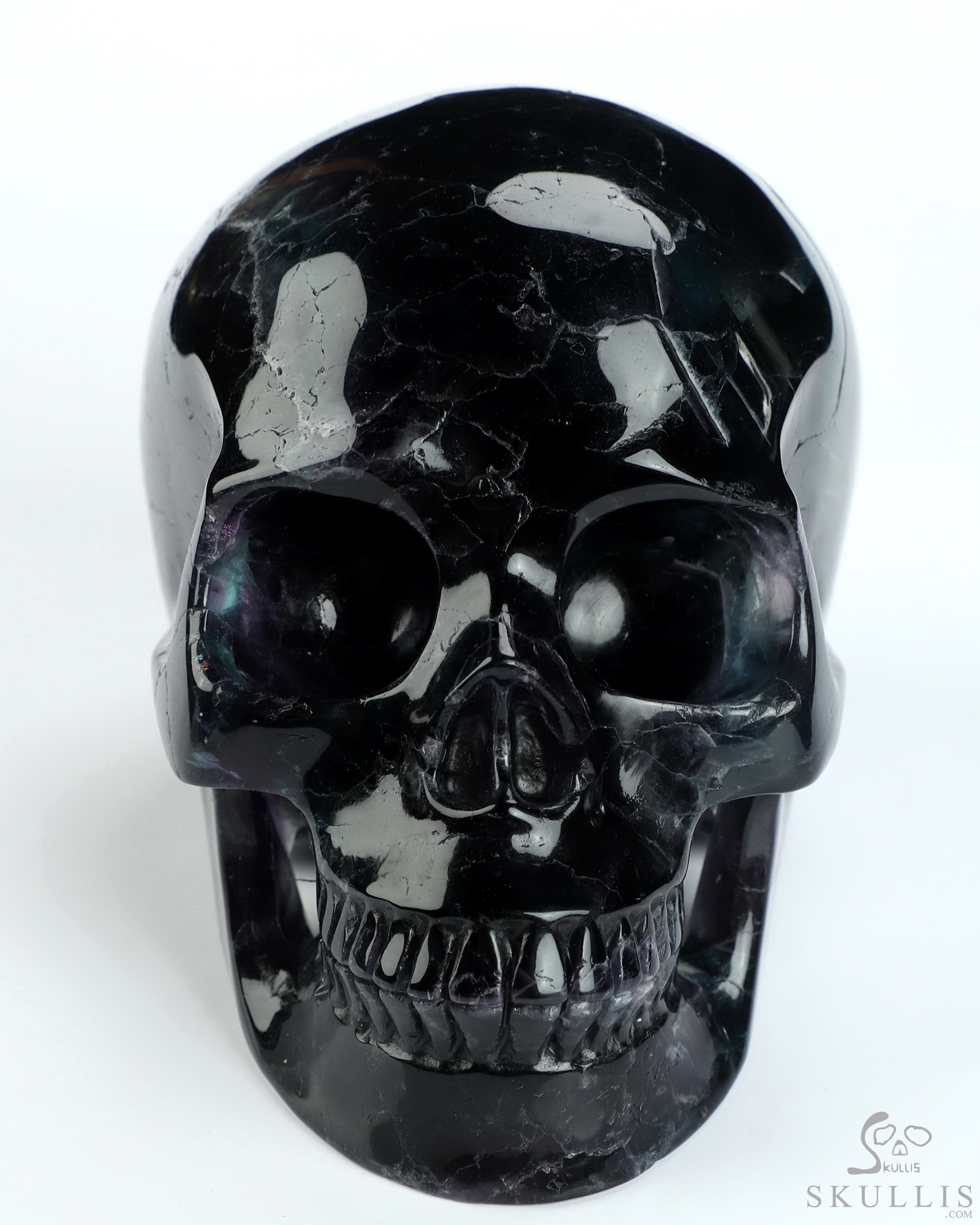 4.9" Fluorite Hand Carved Crystal Skull, Realistic, Crystal Healing 4.9" Fluorite Hand Carved Crystal Skull, Realistic, Crystal Healing