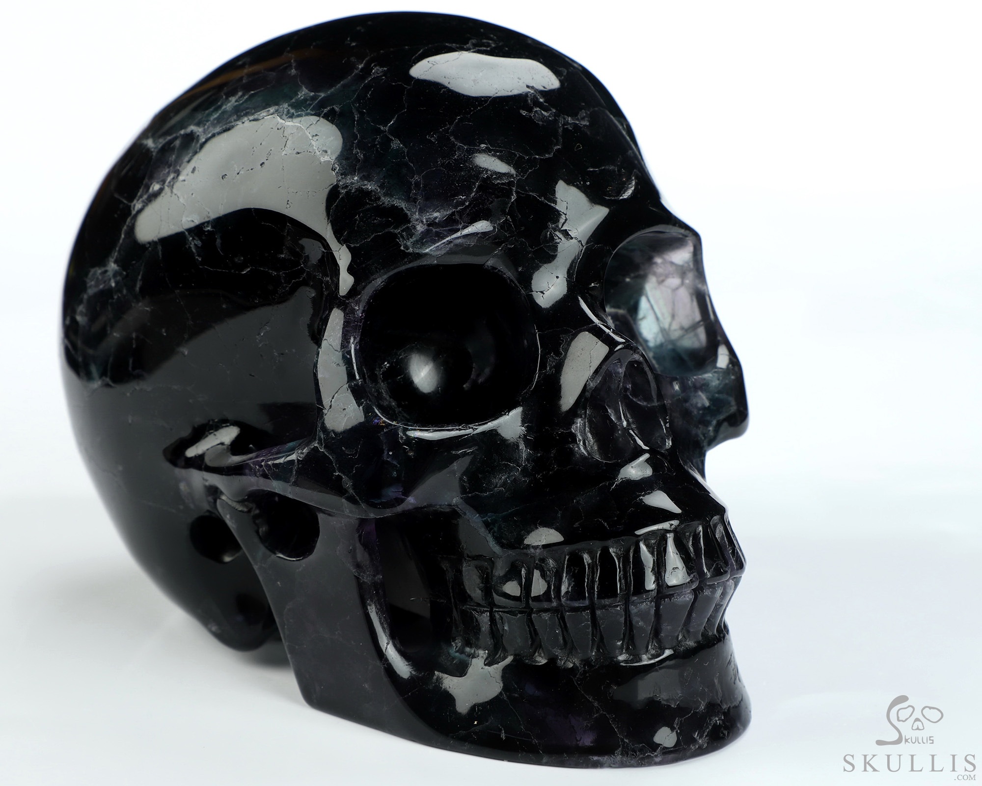 4.9" Fluorite Hand Carved Crystal Skull, Realistic, Crystal Healing 4.9" Fluorite Hand Carved Crystal Skull, Realistic, Crystal Healing