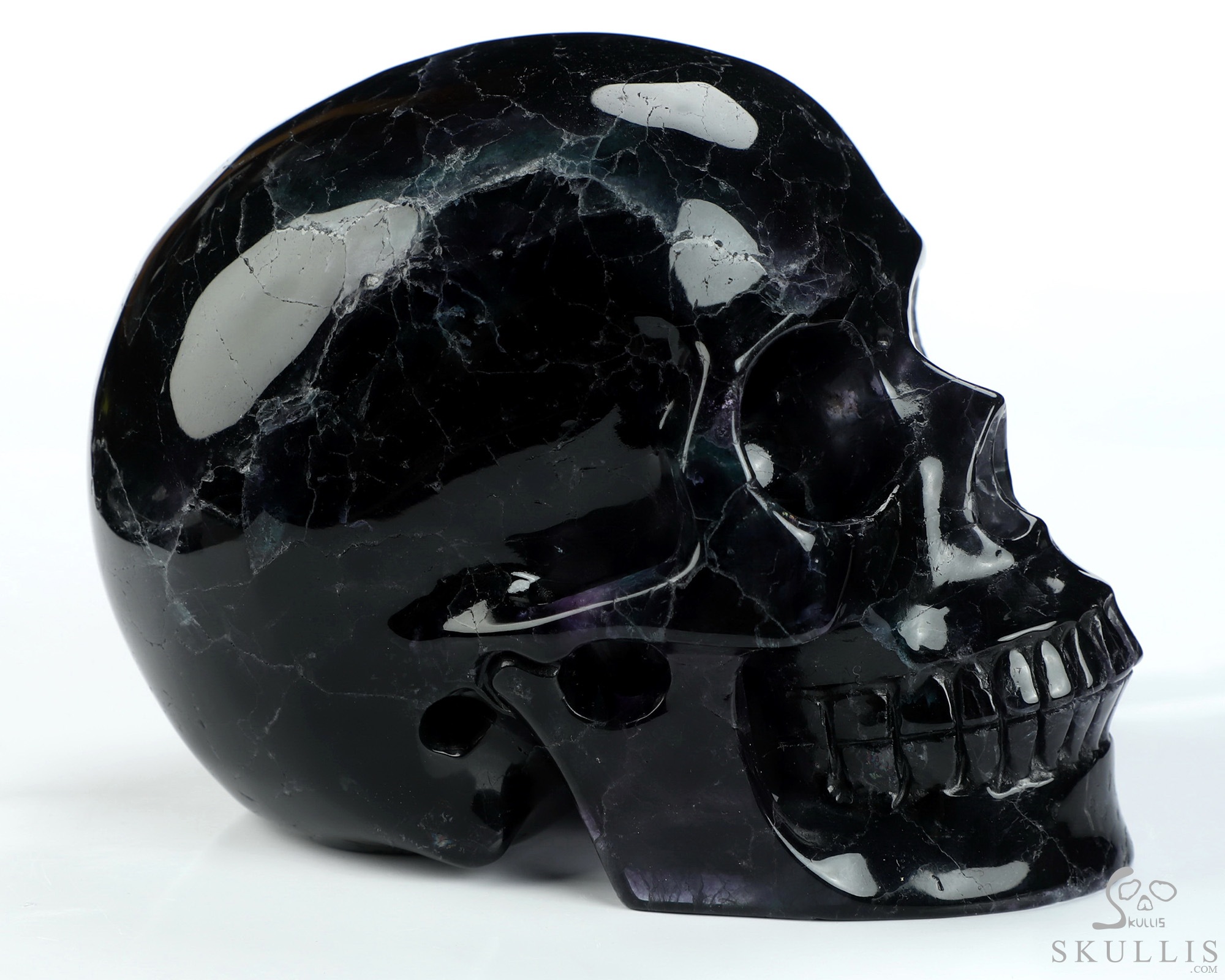 4.9" Fluorite Hand Carved Crystal Skull, Realistic, Crystal Healing 4.9" Fluorite Hand Carved Crystal Skull, Realistic, Crystal Healing