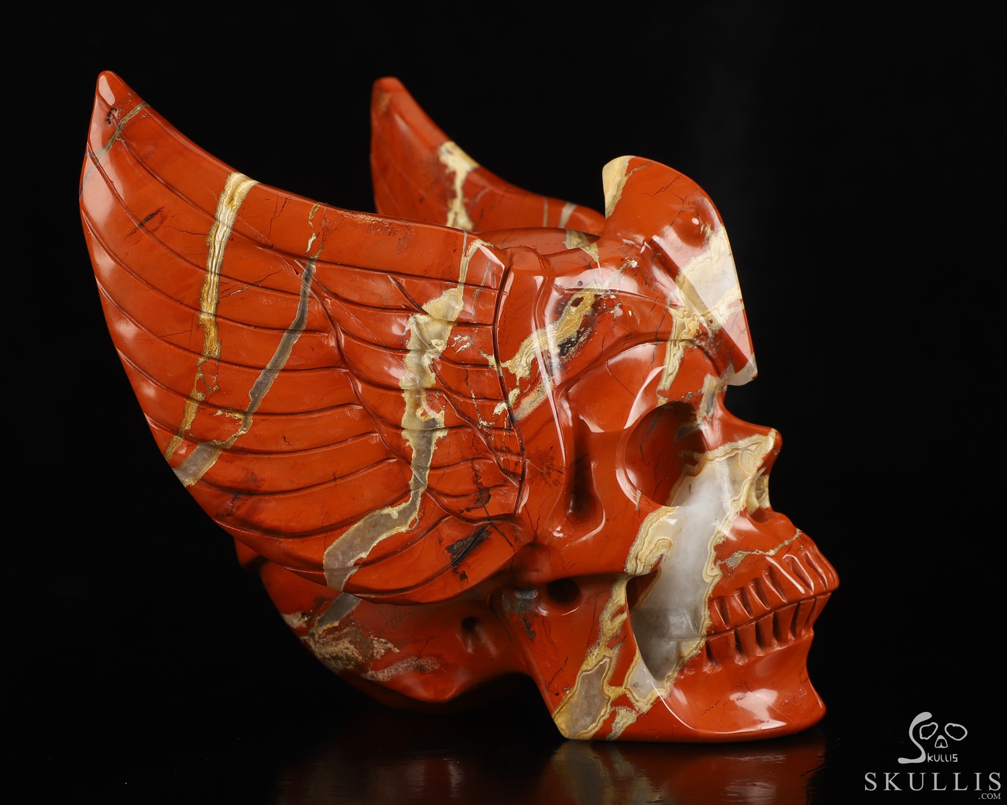5.8" Red Jasper Hand Carved Guardian Crystal Skull Sculpture, Crystal Healing 5.8" Red Jasper Hand Carved Guardian Crystal Skull Sculpture, Crystal Healing