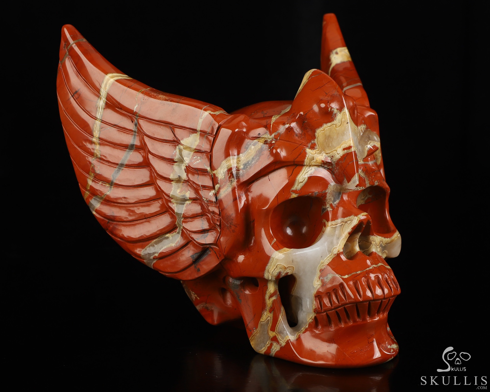 5.8" Red Jasper Hand Carved Guardian Crystal Skull Sculpture, Crystal Healing 5.8" Red Jasper Hand Carved Guardian Crystal Skull Sculpture, Crystal Healing