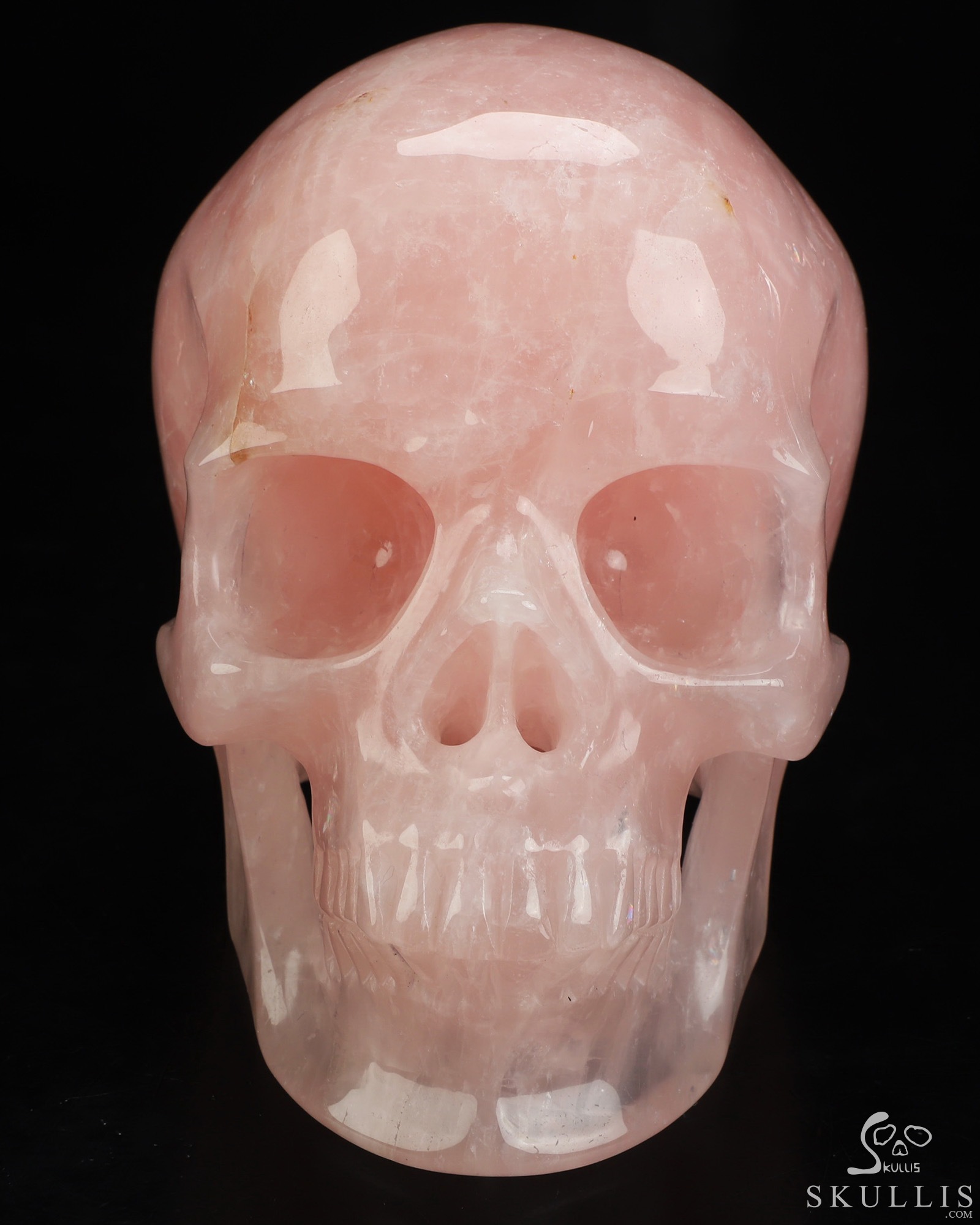 Lifesized 6.8" Rose Quartz Hand Carved Crystal Skull, Super Realistic, Crystal Healing Lifesized 6.8" Rose Quartz Hand Carved Crystal Skull, Super Realistic, Crystal Healing
