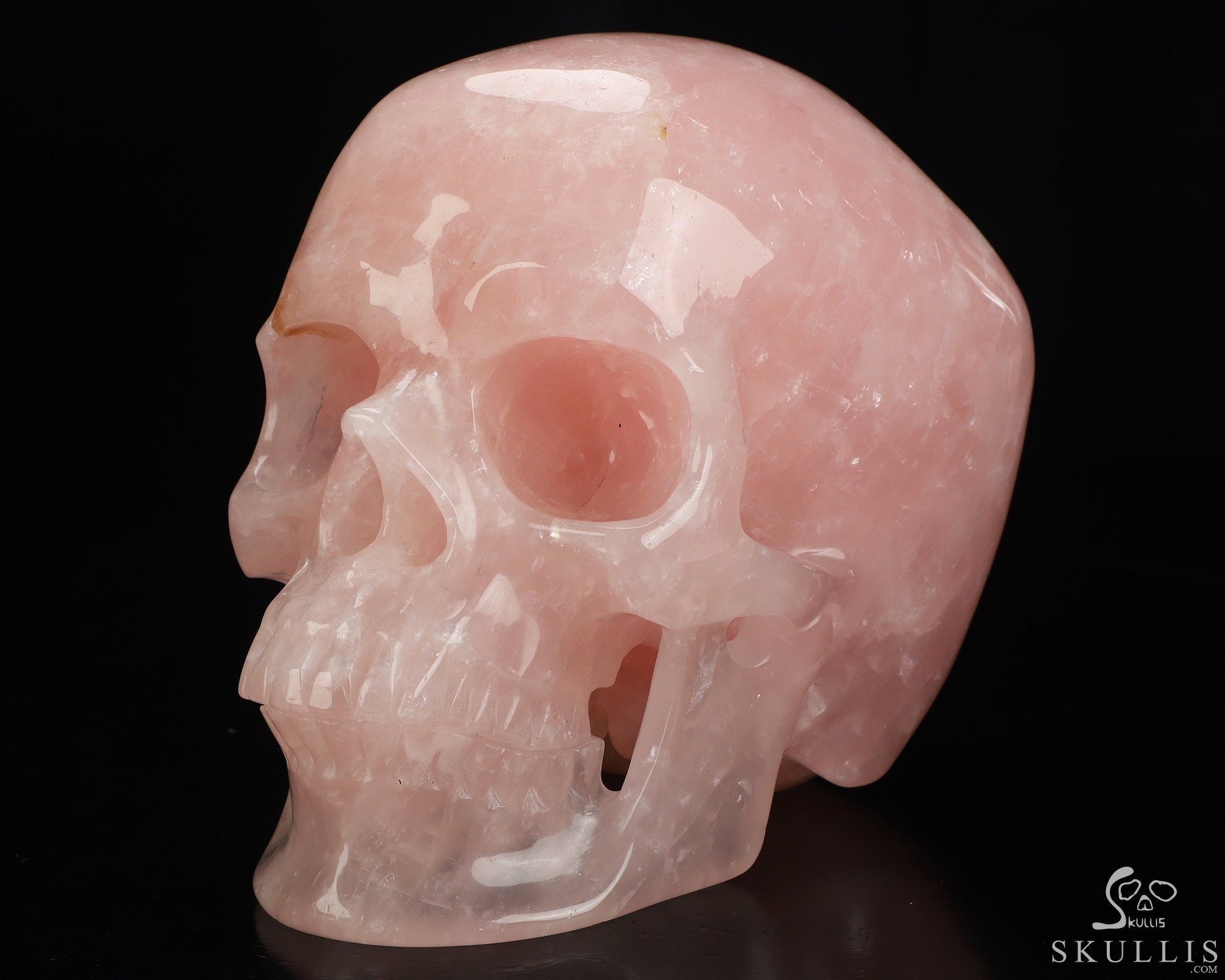 Lifesized 6.8" Rose Quartz Hand Carved Crystal Skull, Super Realistic, Crystal Healing Lifesized 6.8" Rose Quartz Hand Carved Crystal Skull, Super Realistic, Crystal Healing
