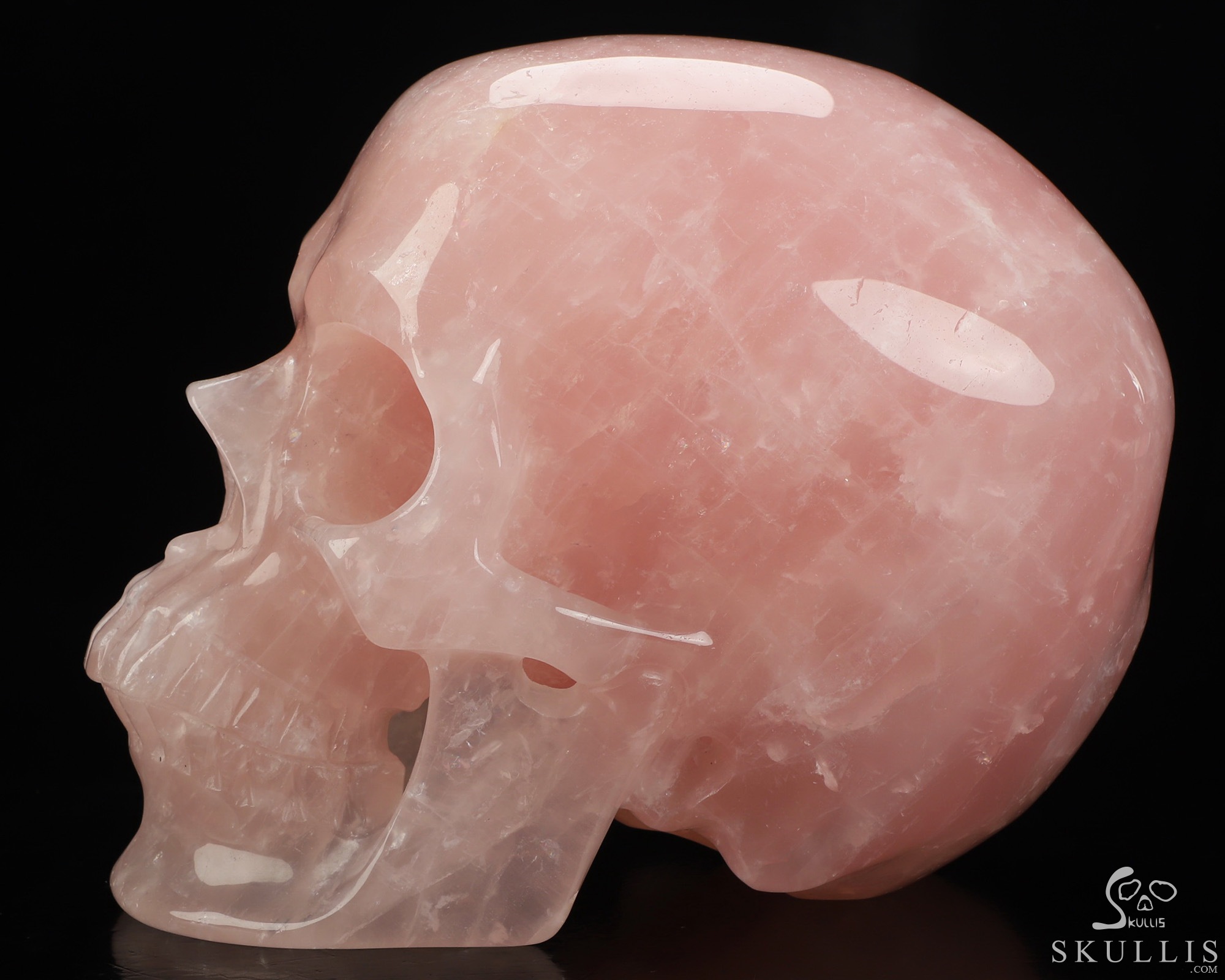 Lifesized 6.8" Rose Quartz Hand Carved Crystal Skull, Super Realistic, Crystal Healing Lifesized 6.8" Rose Quartz Hand Carved Crystal Skull, Super Realistic, Crystal Healing