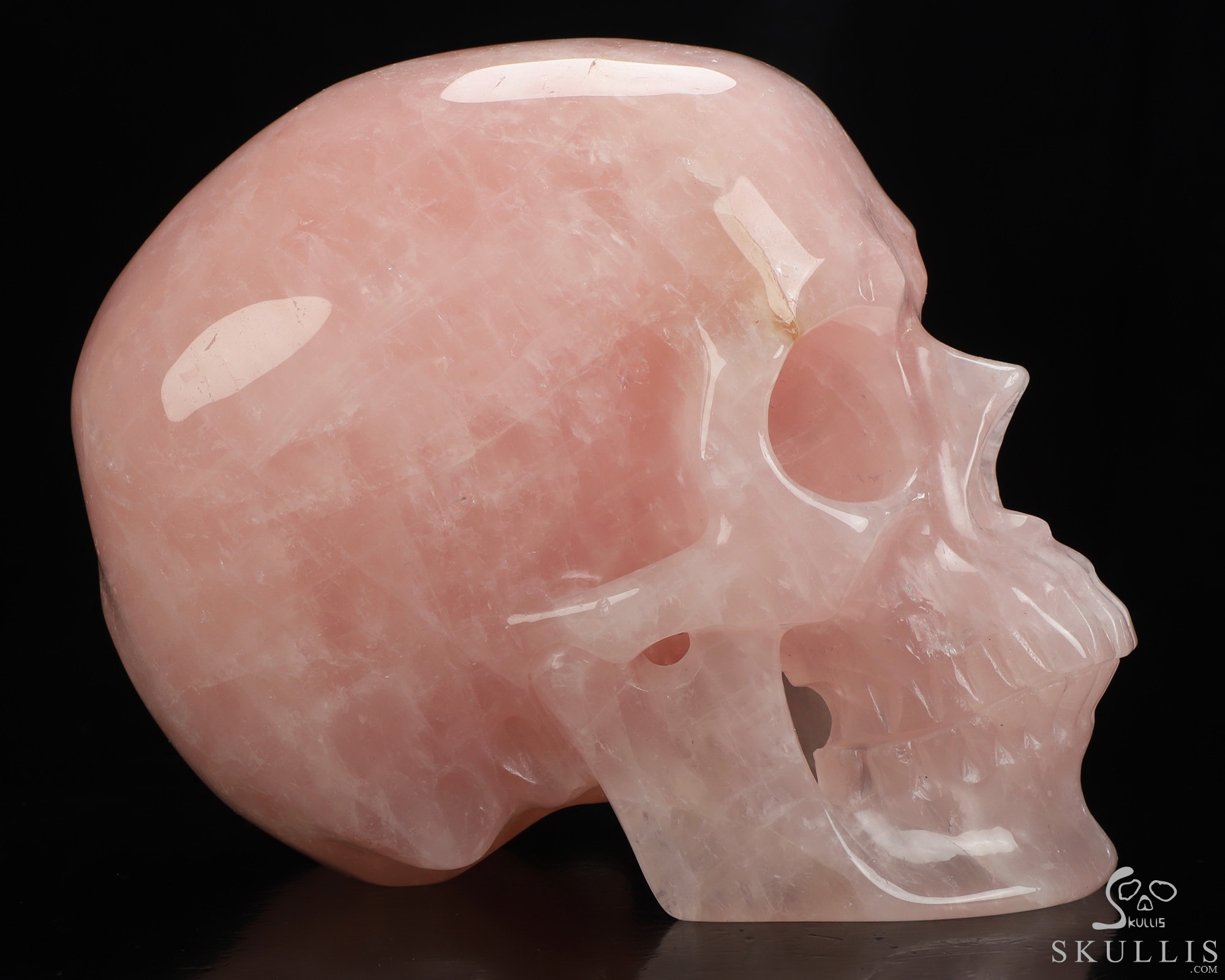 Lifesized 6.8" Rose Quartz Hand Carved Crystal Skull, Super Realistic, Crystal Healing Lifesized 6.8" Rose Quartz Hand Carved Crystal Skull, Super Realistic, Crystal Healing