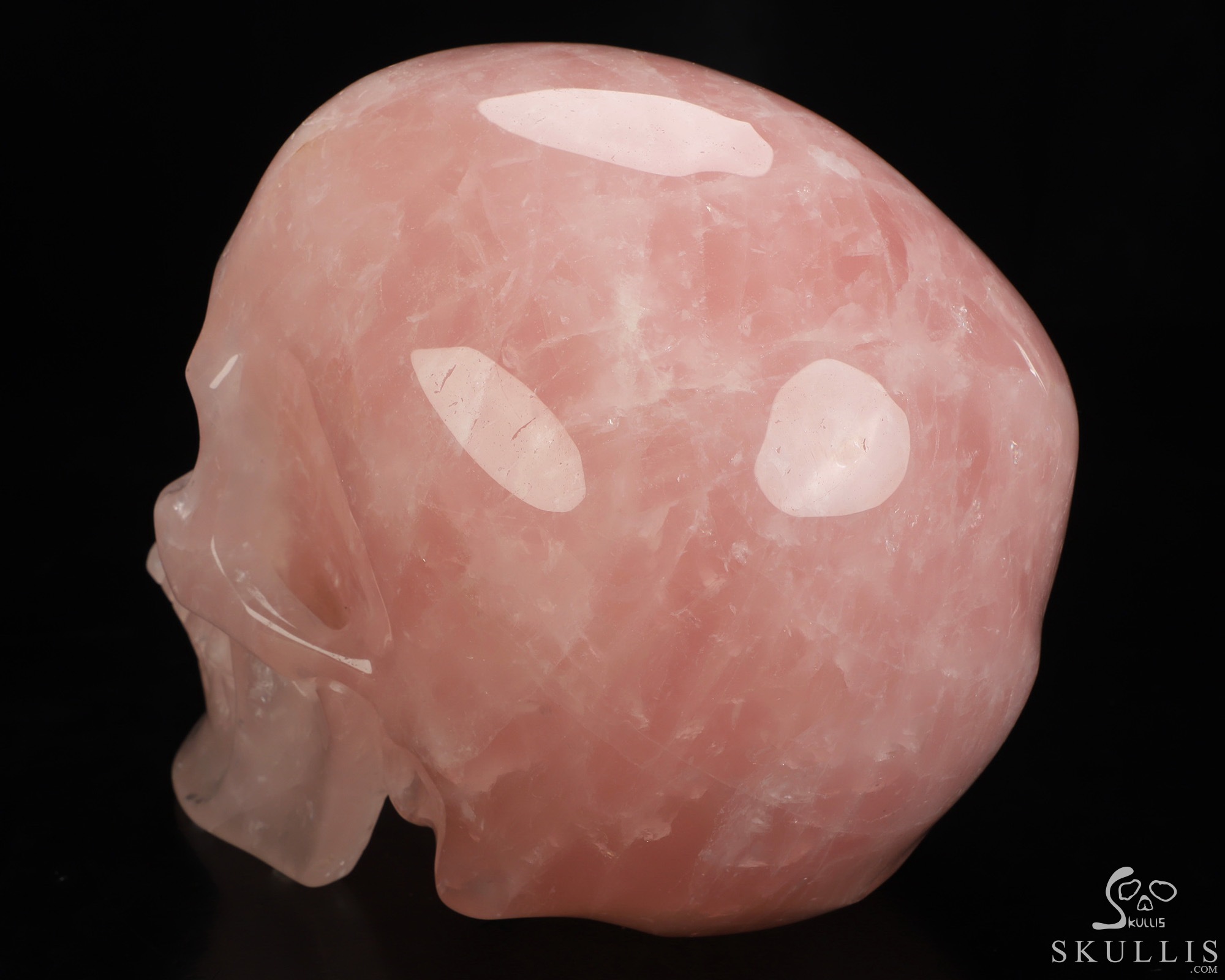 Lifesized 6.8" Rose Quartz Hand Carved Crystal Skull, Super Realistic, Crystal Healing Lifesized 6.8" Rose Quartz Hand Carved Crystal Skull, Super Realistic, Crystal Healing