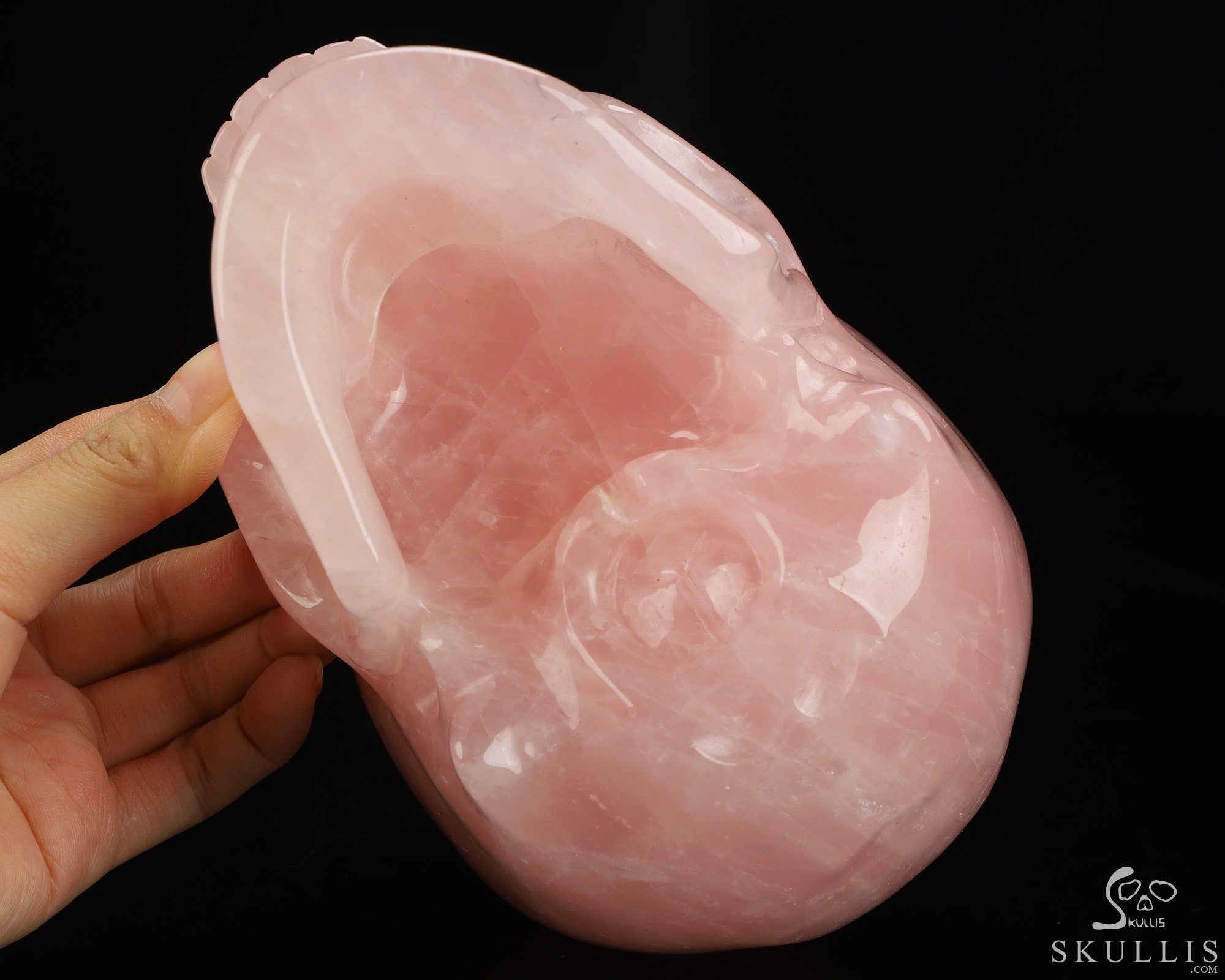 Lifesized 6.8" Rose Quartz Hand Carved Crystal Skull, Super Realistic, Crystal Healing Lifesized 6.8" Rose Quartz Hand Carved Crystal Skull, Super Realistic, Crystal Healing