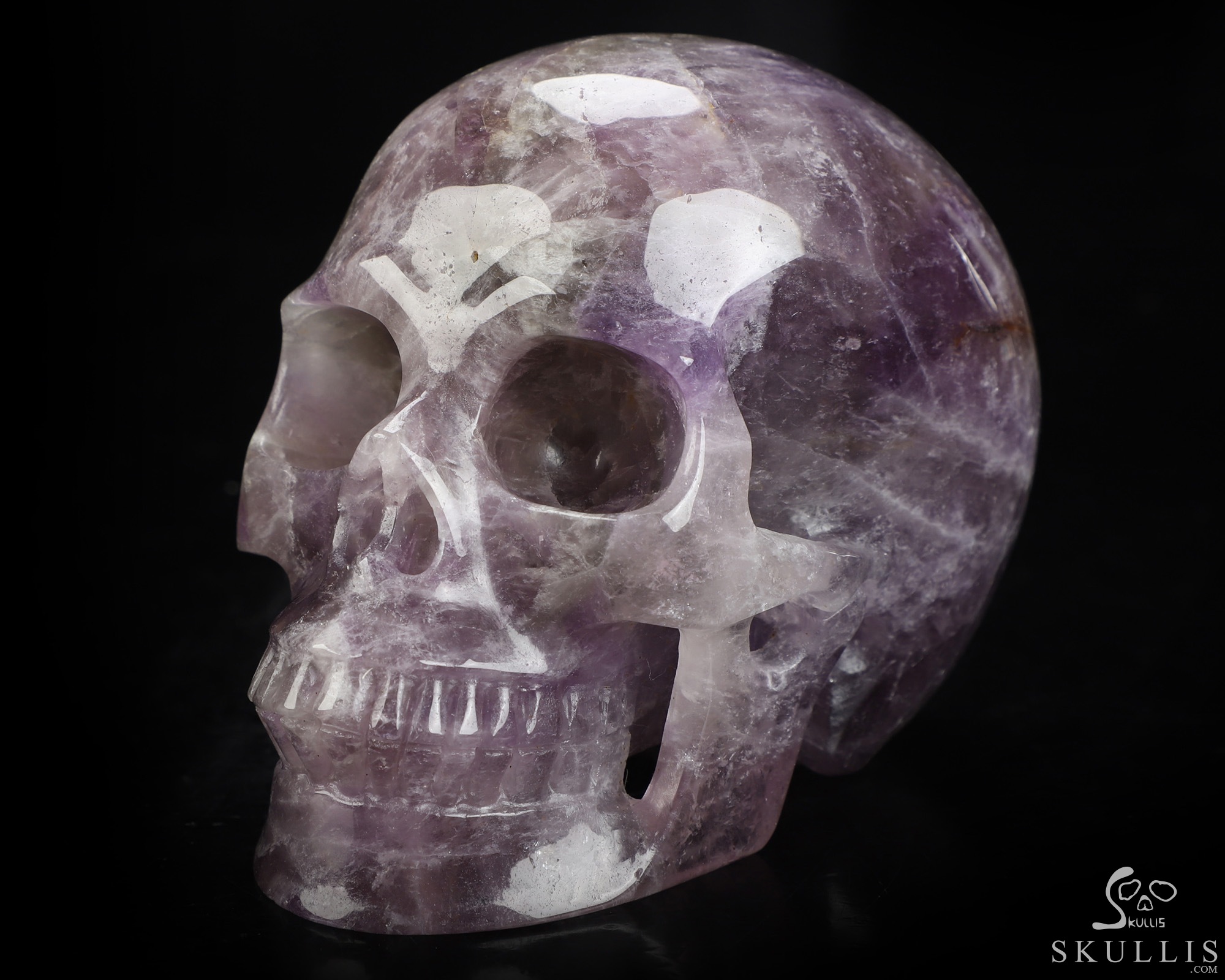 4.9" Amethyst Hand Carved Crystal Skull, Realistic, Crystal Healing 4.9" Amethyst Hand Carved Crystal Skull, Realistic, Crystal Healing
