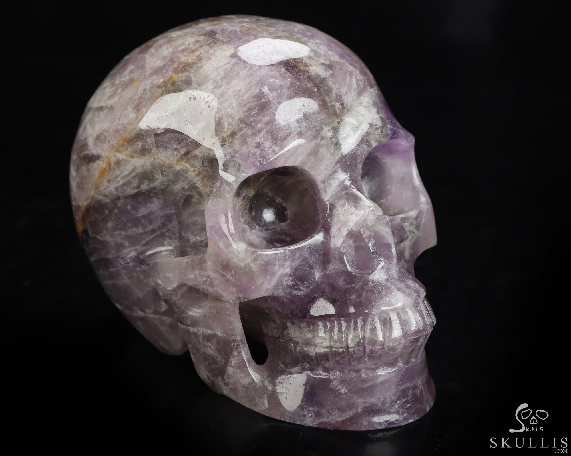 4.9" Amethyst Hand Carved Crystal Skull, Realistic, Crystal Healing 4.9" Amethyst Hand Carved Crystal Skull, Realistic, Crystal Healing