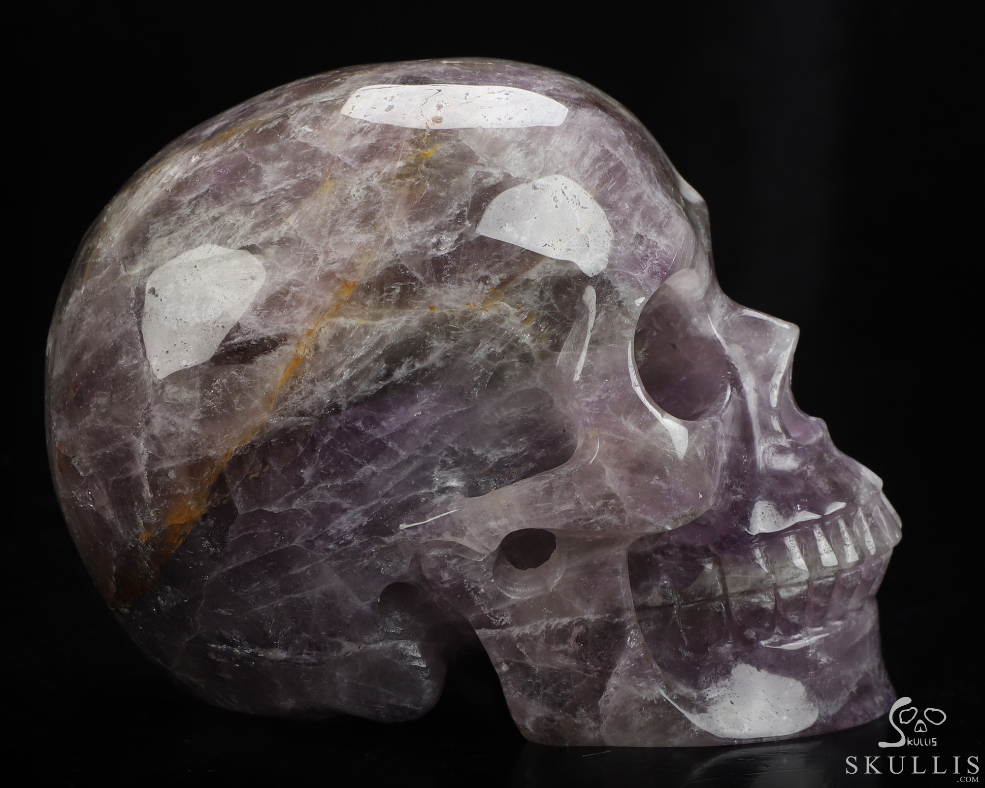4.9" Amethyst Hand Carved Crystal Skull, Realistic, Crystal Healing 4.9" Amethyst Hand Carved Crystal Skull, Realistic, Crystal Healing