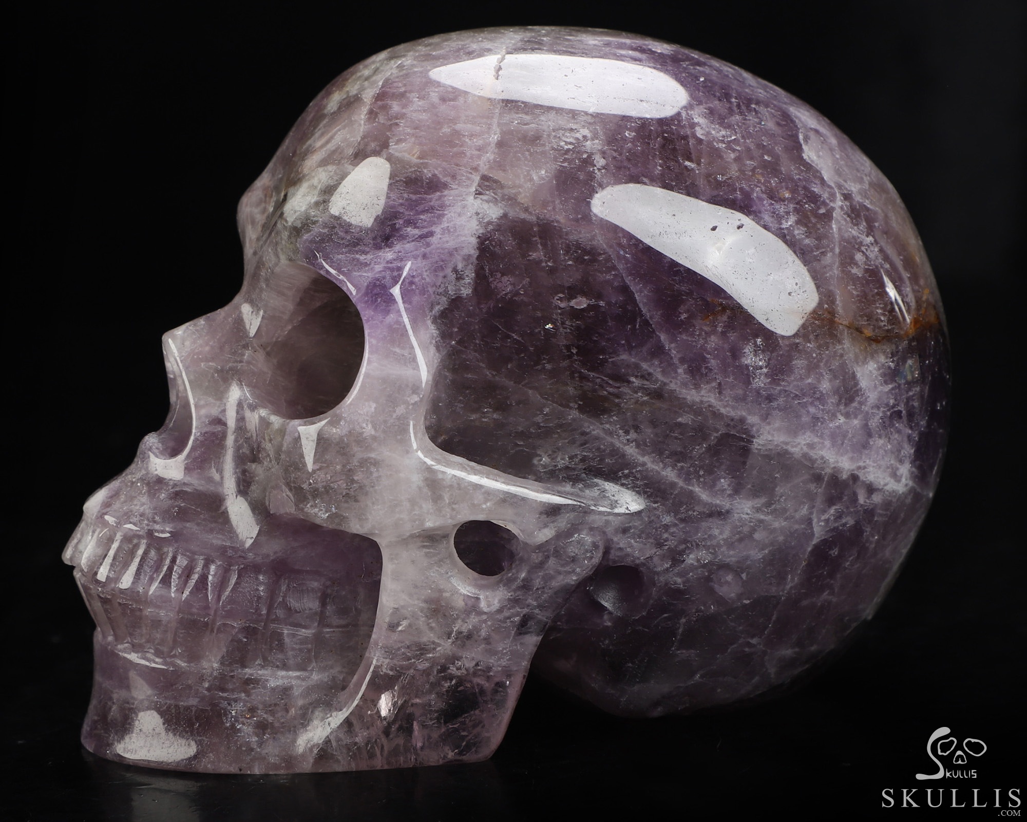 4.9" Amethyst Hand Carved Crystal Skull, Realistic, Crystal Healing 4.9" Amethyst Hand Carved Crystal Skull, Realistic, Crystal Healing