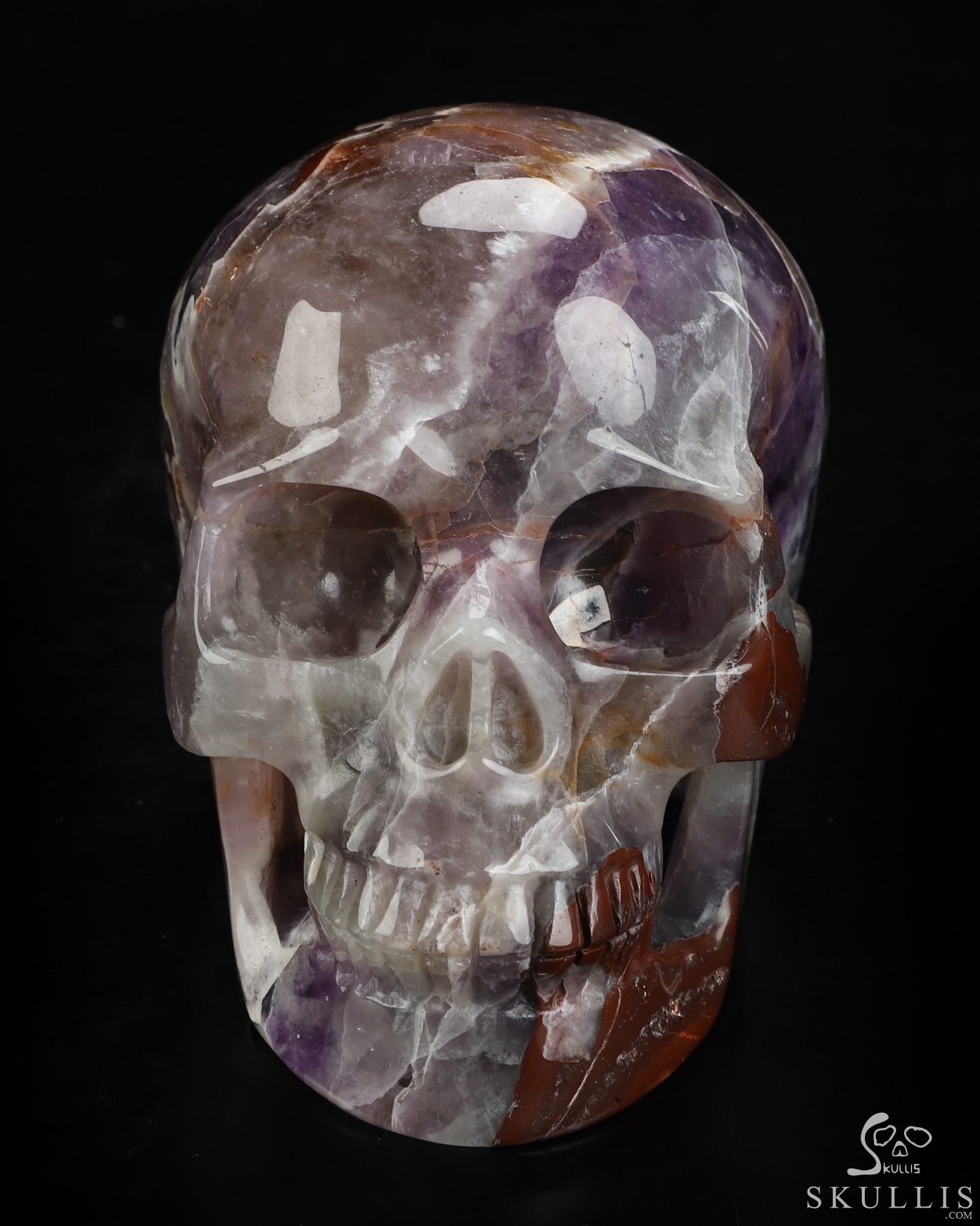5.0" Dream Chevron Amethyst Hand Carved Crystal Skull, Realistic, Crystal Healing 5.0" Dream Chevron Amethyst Hand Carved Crystal Skull, Realistic, Crystal Healing