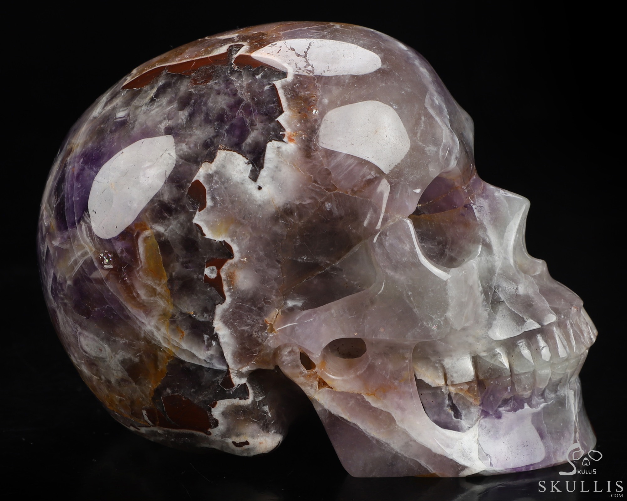 5.0" Dream Chevron Amethyst Hand Carved Crystal Skull, Realistic, Crystal Healing 5.0" Dream Chevron Amethyst Hand Carved Crystal Skull, Realistic, Crystal Healing