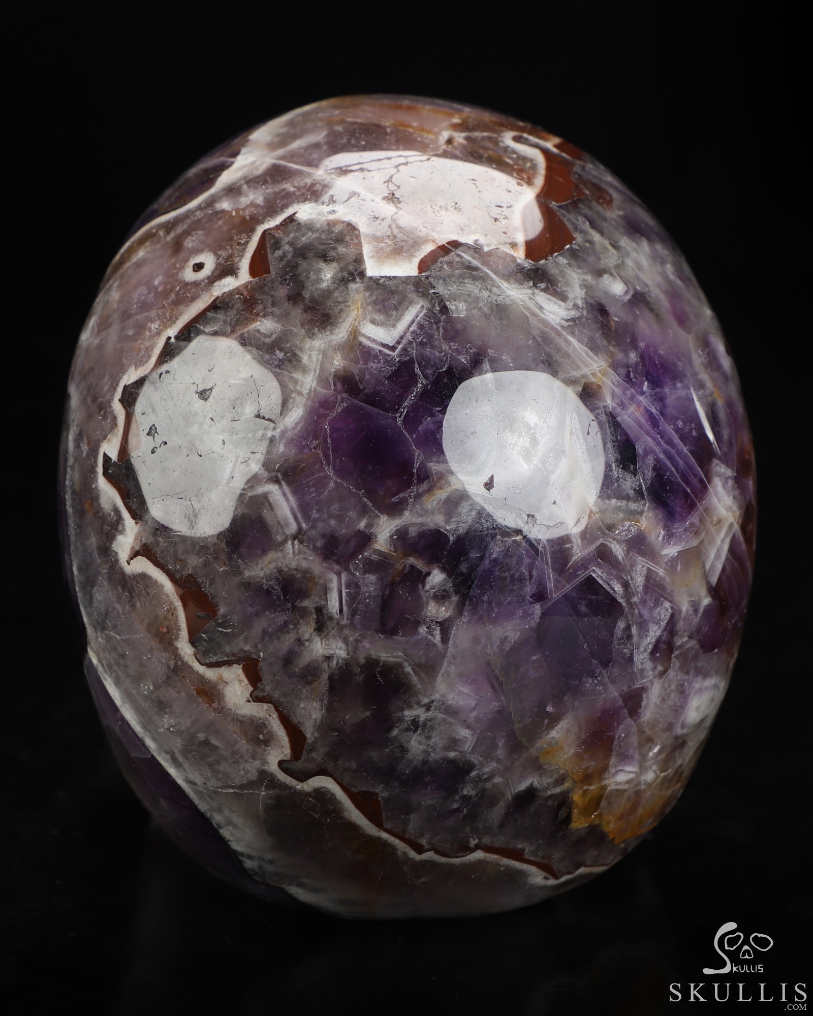 5.0" Dream Chevron Amethyst Hand Carved Crystal Skull, Realistic, Crystal Healing 5.0" Dream Chevron Amethyst Hand Carved Crystal Skull, Realistic, Crystal Healing