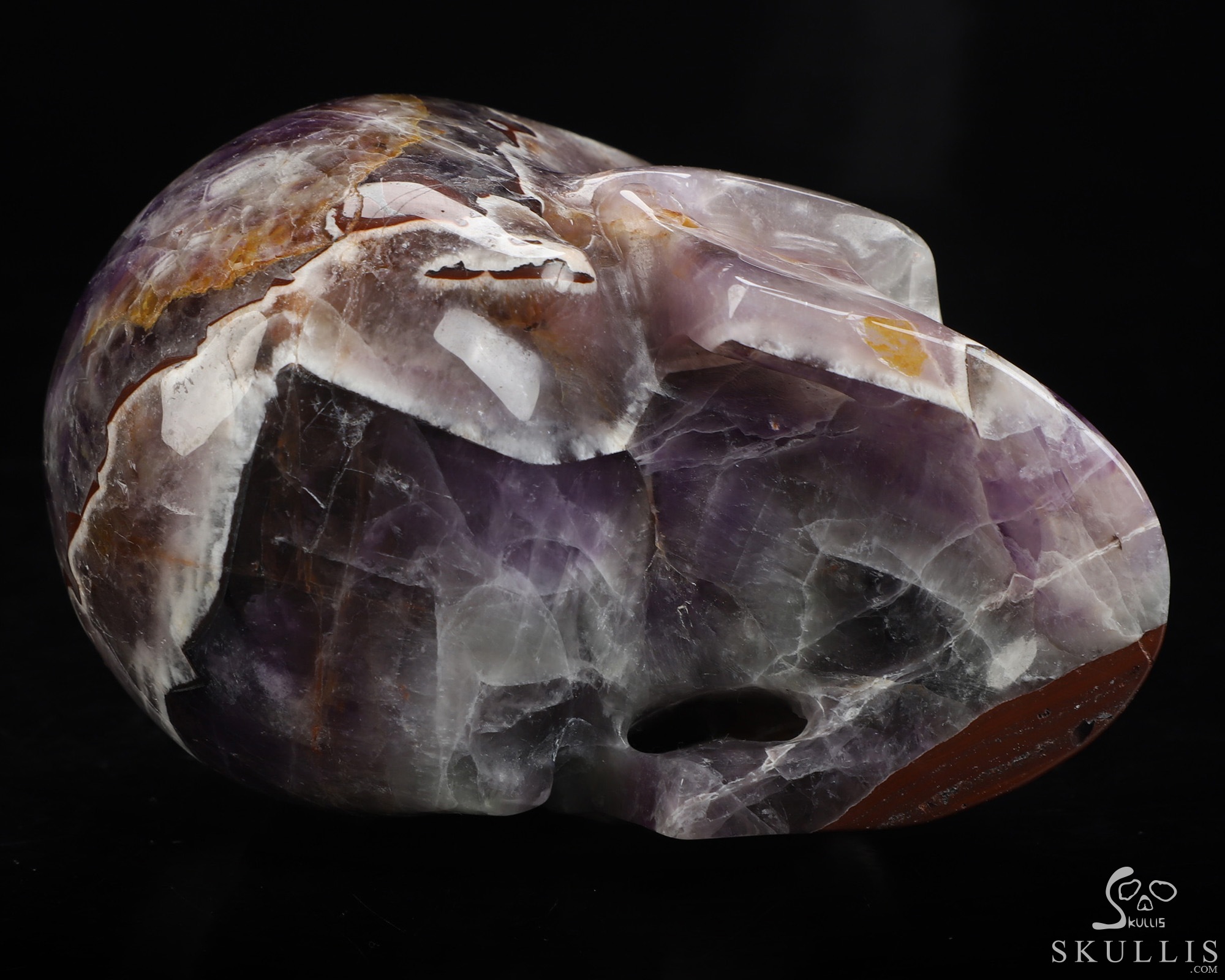5.0" Dream Chevron Amethyst Hand Carved Crystal Skull, Realistic, Crystal Healing 5.0" Dream Chevron Amethyst Hand Carved Crystal Skull, Realistic, Crystal Healing