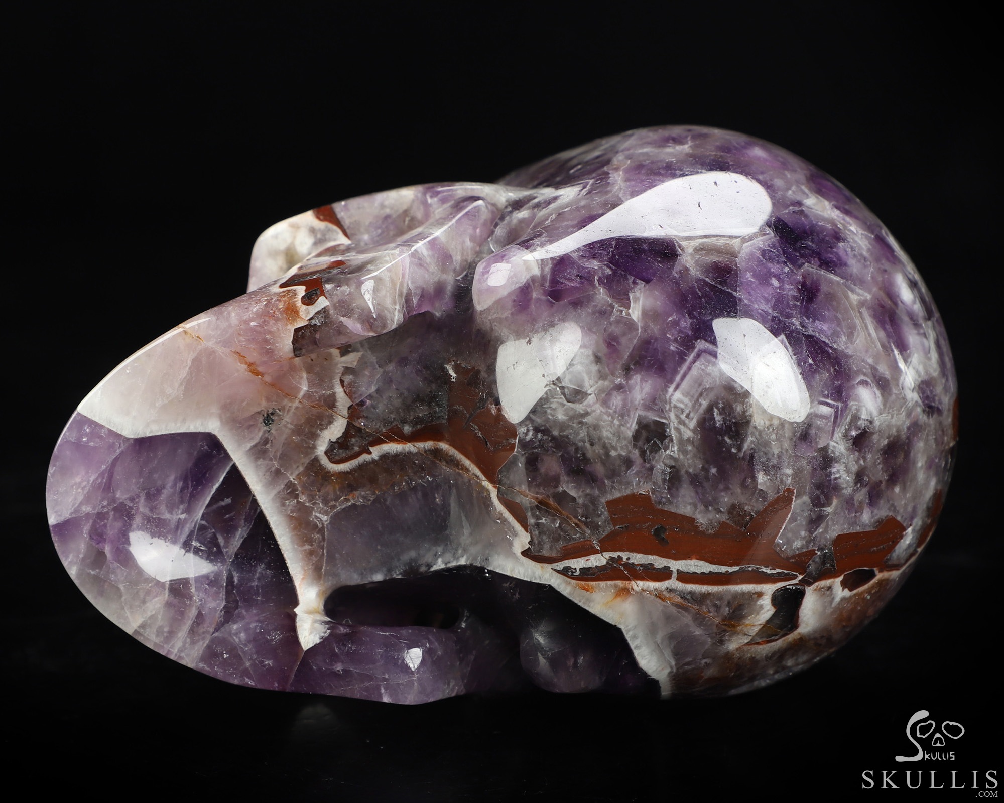 4.9" Dream Chevron Amethyst Hand Carved Crystal Skull, Realistic, Crystal Healing 4.9" Dream Chevron Amethyst Hand Carved Crystal Skull, Realistic, Crystal Healing