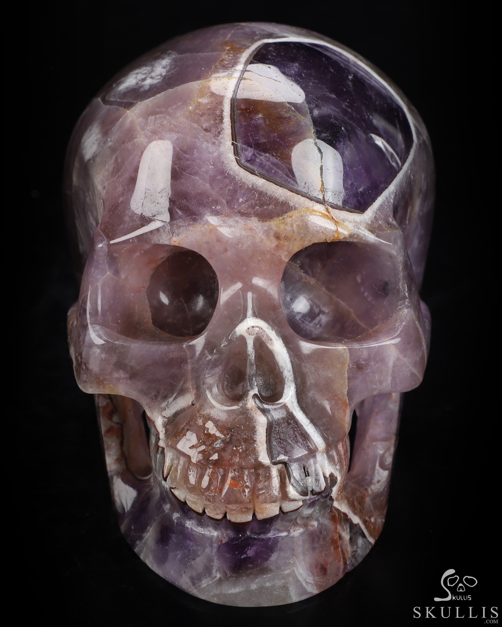 5.0" Dream Chevron Amethyst Hand Carved Crystal Skull, Realistic, Crystal Healing 5.0" Dream Chevron Amethyst Hand Carved Crystal Skull, Realistic, Crystal Healing