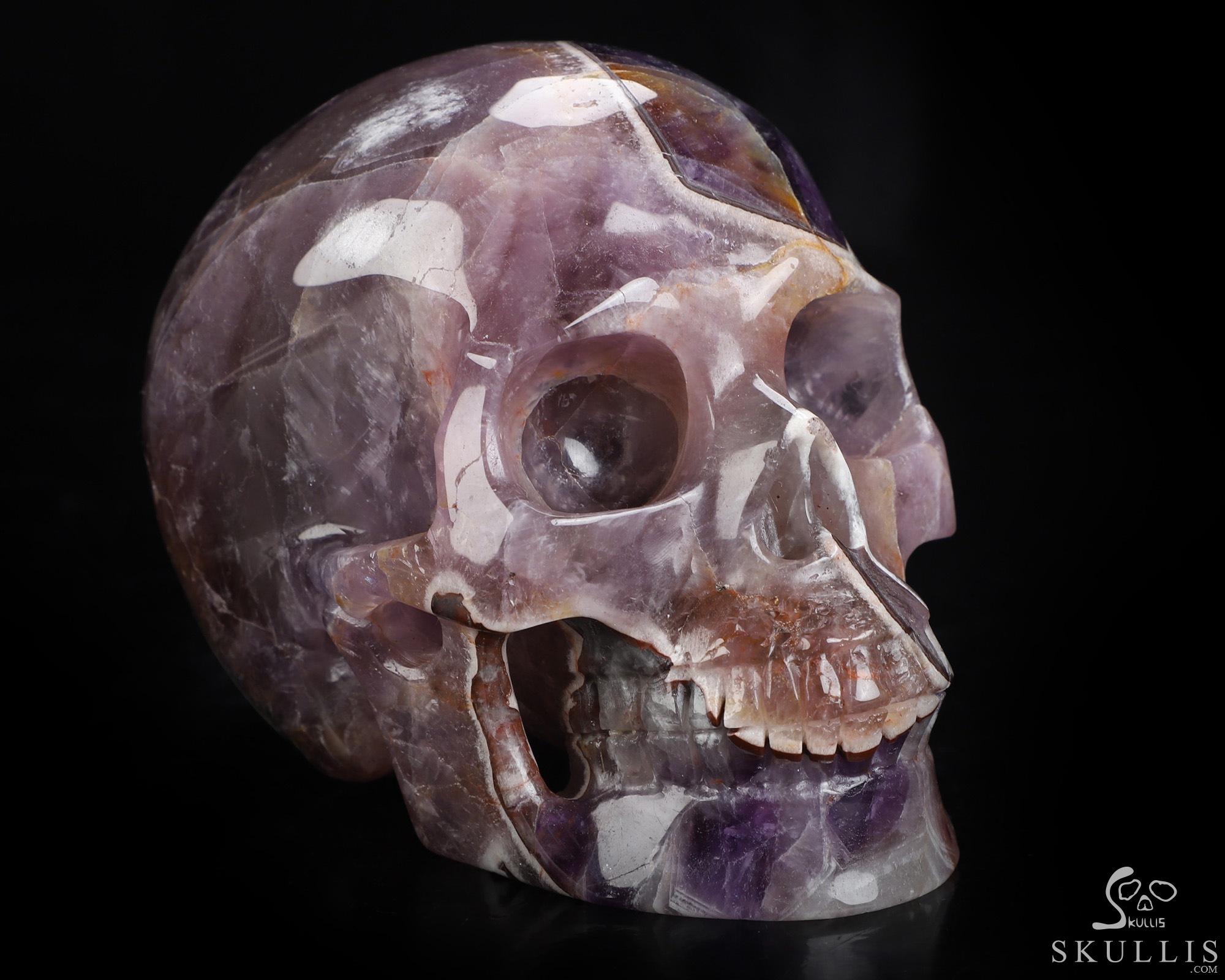 5.0" Dream Chevron Amethyst Hand Carved Crystal Skull, Realistic, Crystal Healing 5.0" Dream Chevron Amethyst Hand Carved Crystal Skull, Realistic, Crystal Healing