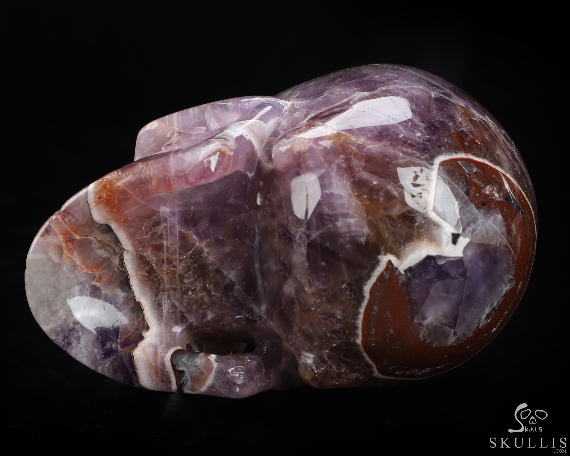 5.0" Dream Chevron Amethyst Hand Carved Crystal Skull, Realistic, Crystal Healing 5.0" Dream Chevron Amethyst Hand Carved Crystal Skull, Realistic, Crystal Healing
