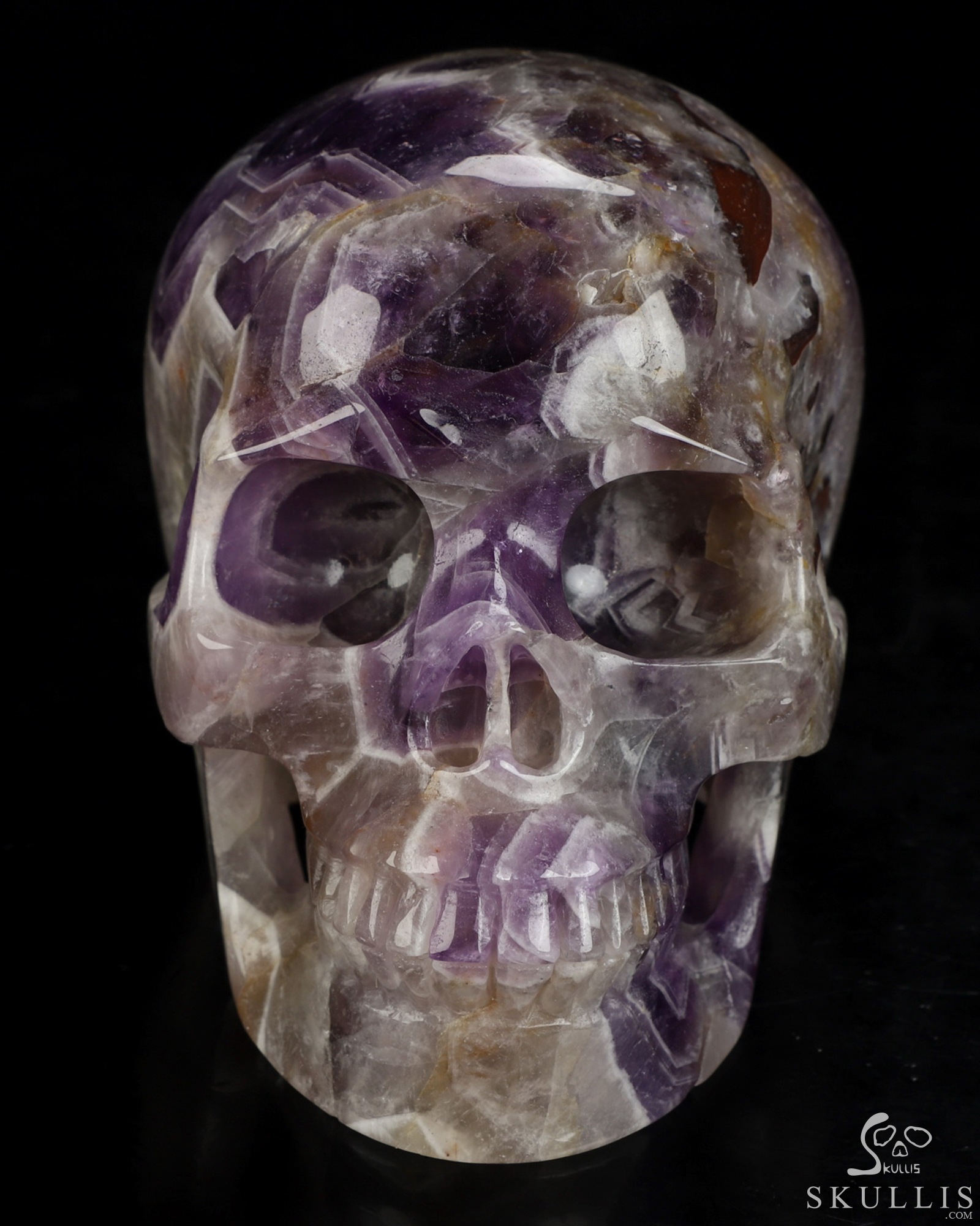 5.0" Dream Chevron Amethyst Hand Carved Crystal Skull, Realistic, Crystal Healing 5.0" Dream Chevron Amethyst Hand Carved Crystal Skull, Realistic, Crystal Healing