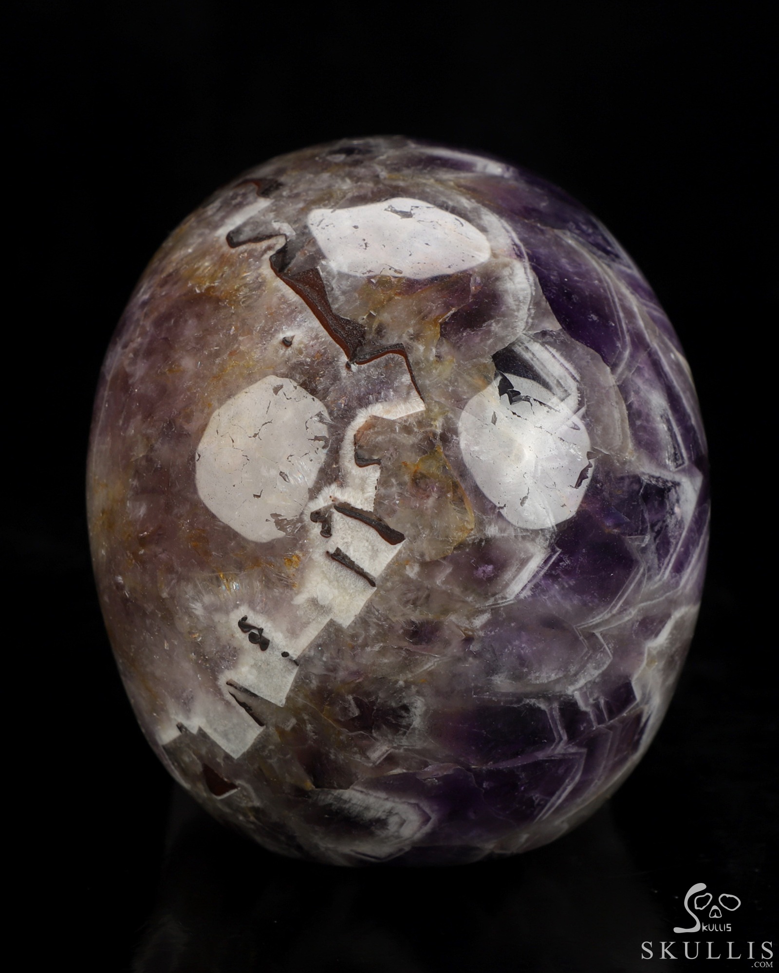 5.0" Dream Chevron Amethyst Hand Carved Crystal Skull, Realistic, Crystal Healing 5.0" Dream Chevron Amethyst Hand Carved Crystal Skull, Realistic, Crystal Healing
