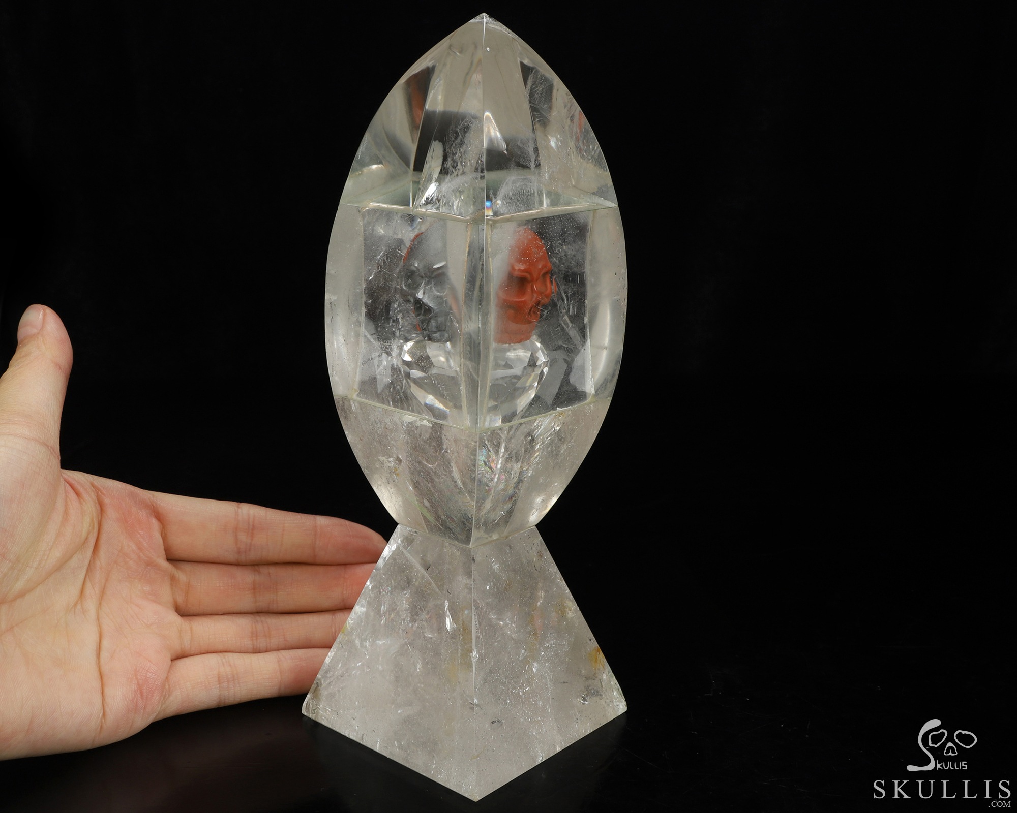 7.8" Quartz Rock Crystal Hand Carved Crystal Skull Fine Art Sculpture, Crystal Healing 7.8" Quartz Rock Crystal Hand Carved Crystal Skull Fine Art Sculpture, Crystal Healing