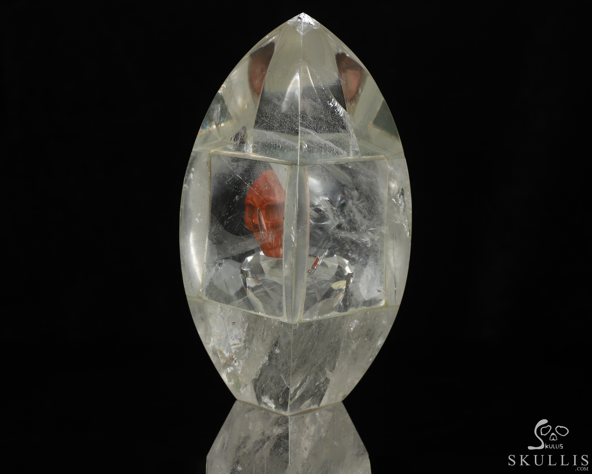 7.8" Quartz Rock Crystal Hand Carved Crystal Skull Fine Art Sculpture, Crystal Healing 7.8" Quartz Rock Crystal Hand Carved Crystal Skull Fine Art Sculpture, Crystal Healing
