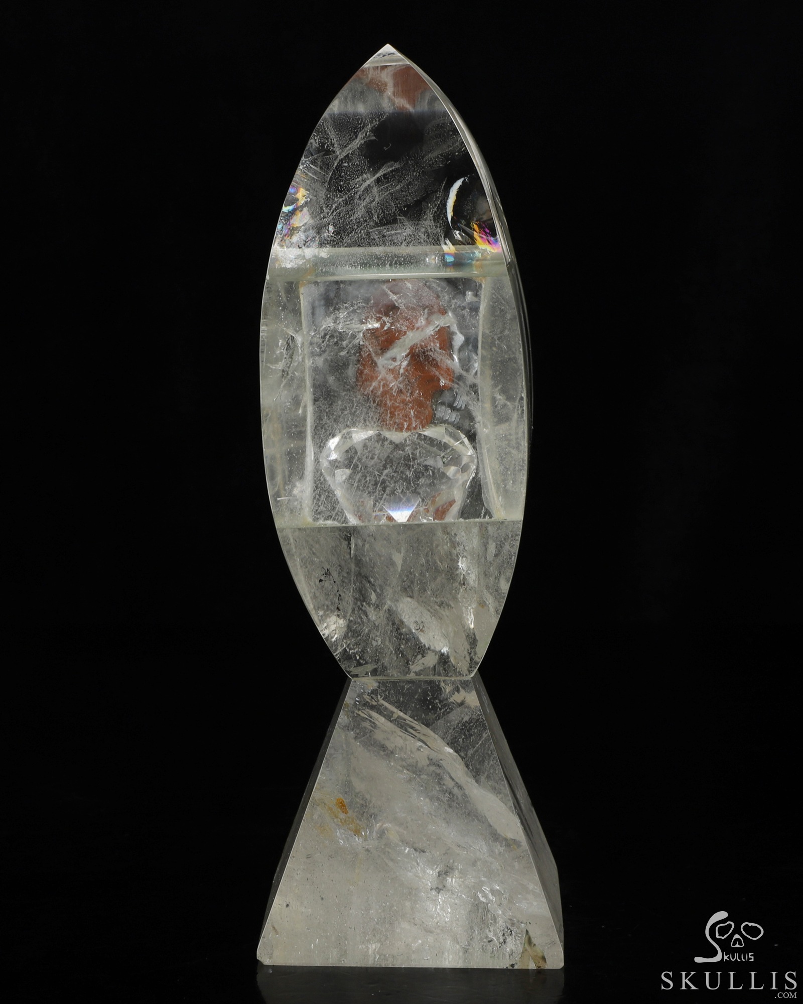 7.8" Quartz Rock Crystal Hand Carved Crystal Skull Fine Art Sculpture, Crystal Healing 7.8" Quartz Rock Crystal Hand Carved Crystal Skull Fine Art Sculpture, Crystal Healing