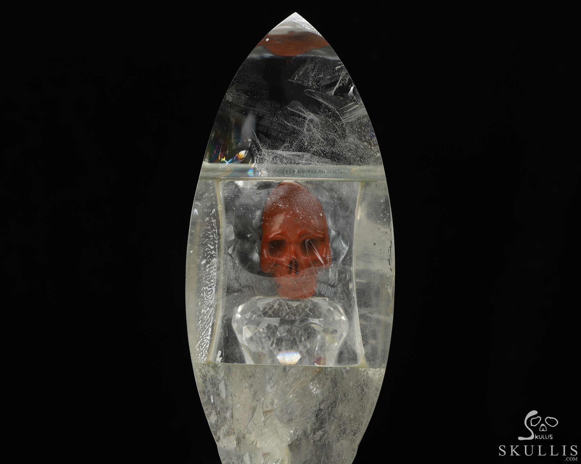 7.8" Quartz Rock Crystal Hand Carved Crystal Skull Fine Art Sculpture, Crystal Healing 7.8" Quartz Rock Crystal Hand Carved Crystal Skull Fine Art Sculpture, Crystal Healing