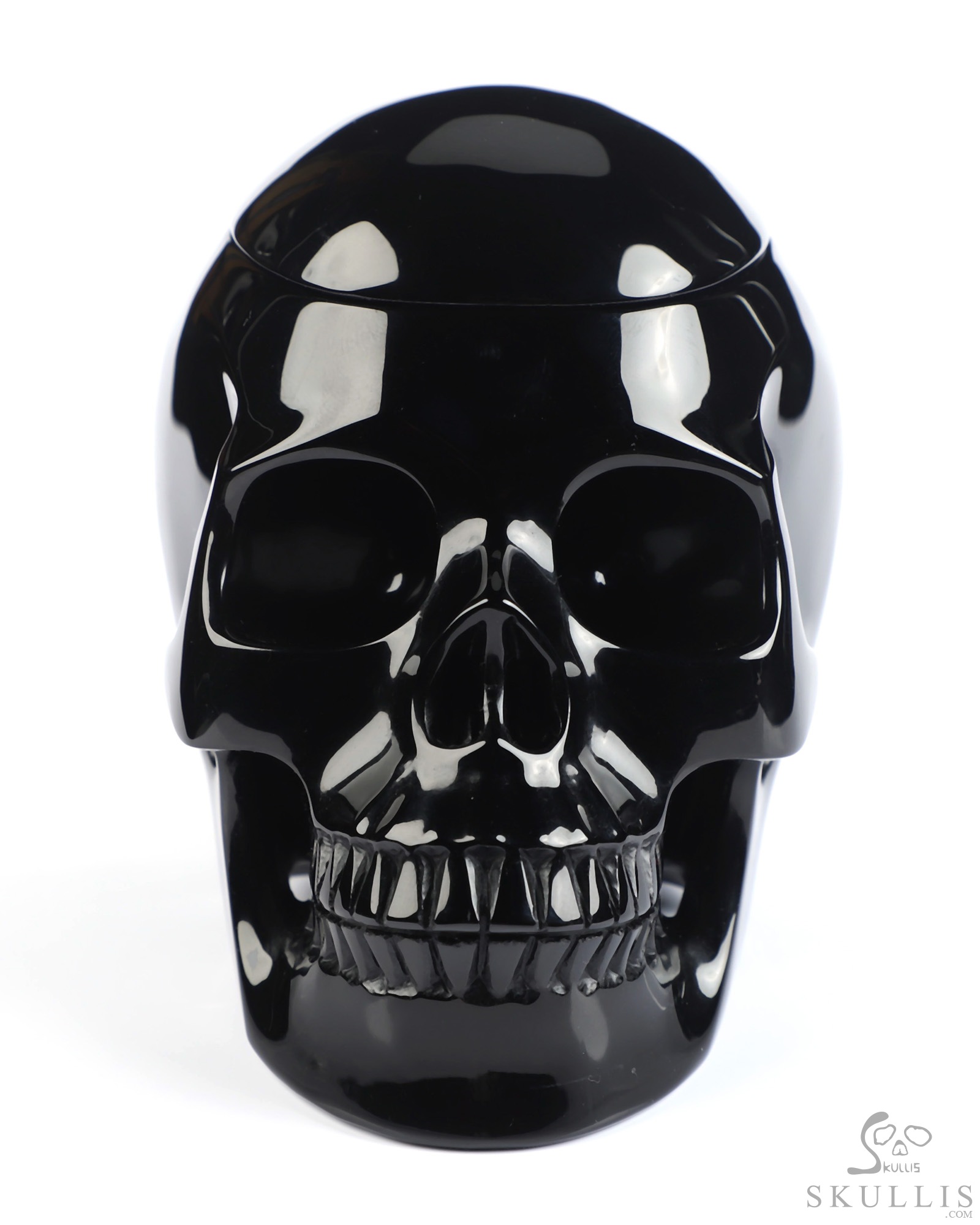 4.9" Black Obsidian Hand Carved Urn Crystal Skull, Crystal Healing, 3OZ 4.9" Black Obsidian Hand Carved Urn Crystal Skull, Crystal Healing, 3OZ