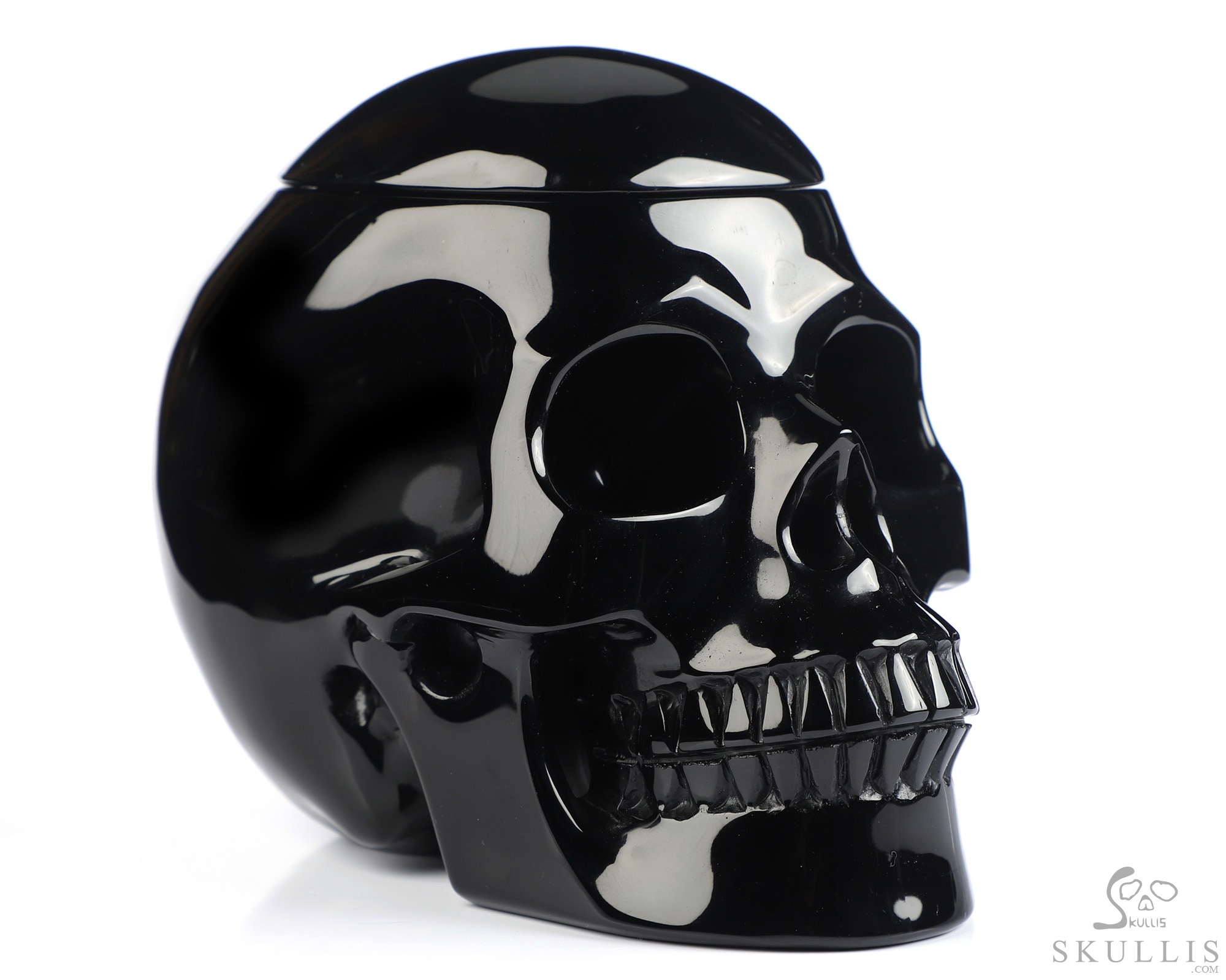 4.9" Black Obsidian Hand Carved Urn Crystal Skull, Crystal Healing, 3OZ 4.9" Black Obsidian Hand Carved Urn Crystal Skull, Crystal Healing, 3OZ