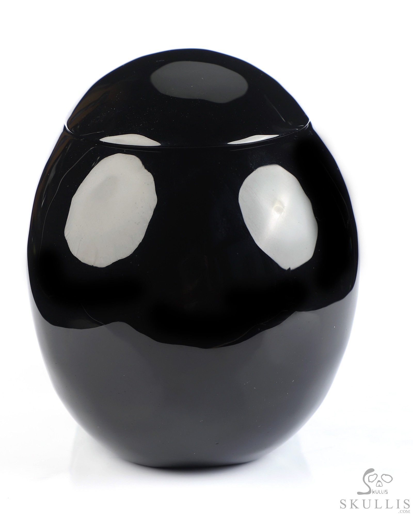 4.9" Black Obsidian Hand Carved Urn Crystal Skull, Crystal Healing, 3OZ 4.9" Black Obsidian Hand Carved Urn Crystal Skull, Crystal Healing, 3OZ