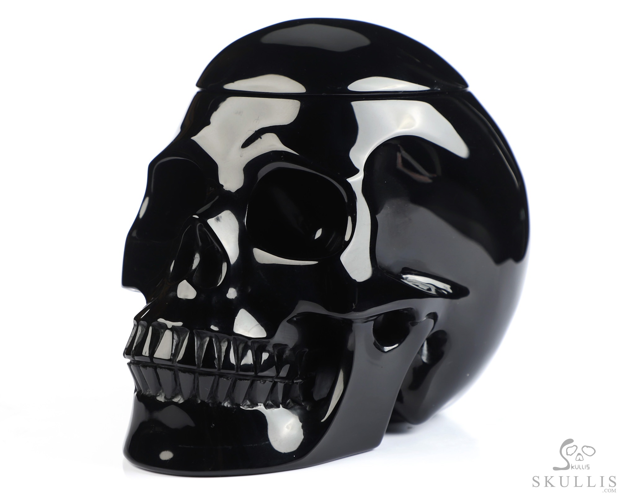 4.9" Black Obsidian Hand Carved Urn Crystal Skull, Crystal Healing, 3OZ 4.9" Black Obsidian Hand Carved Urn Crystal Skull, Crystal Healing, 3OZ